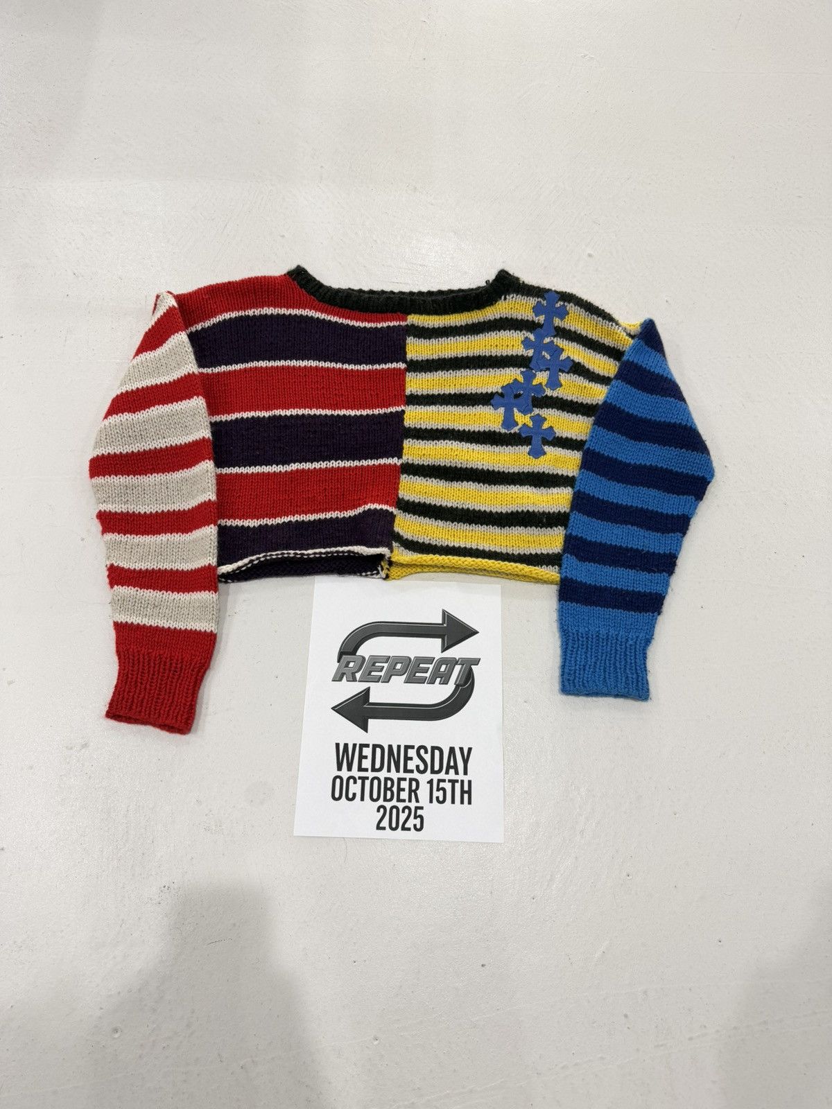 Chrome Hearts Chrome Hearts Cashmere Cropped Striped Sweater Size S / US 4 / IT 40 - 1 Thumbnail