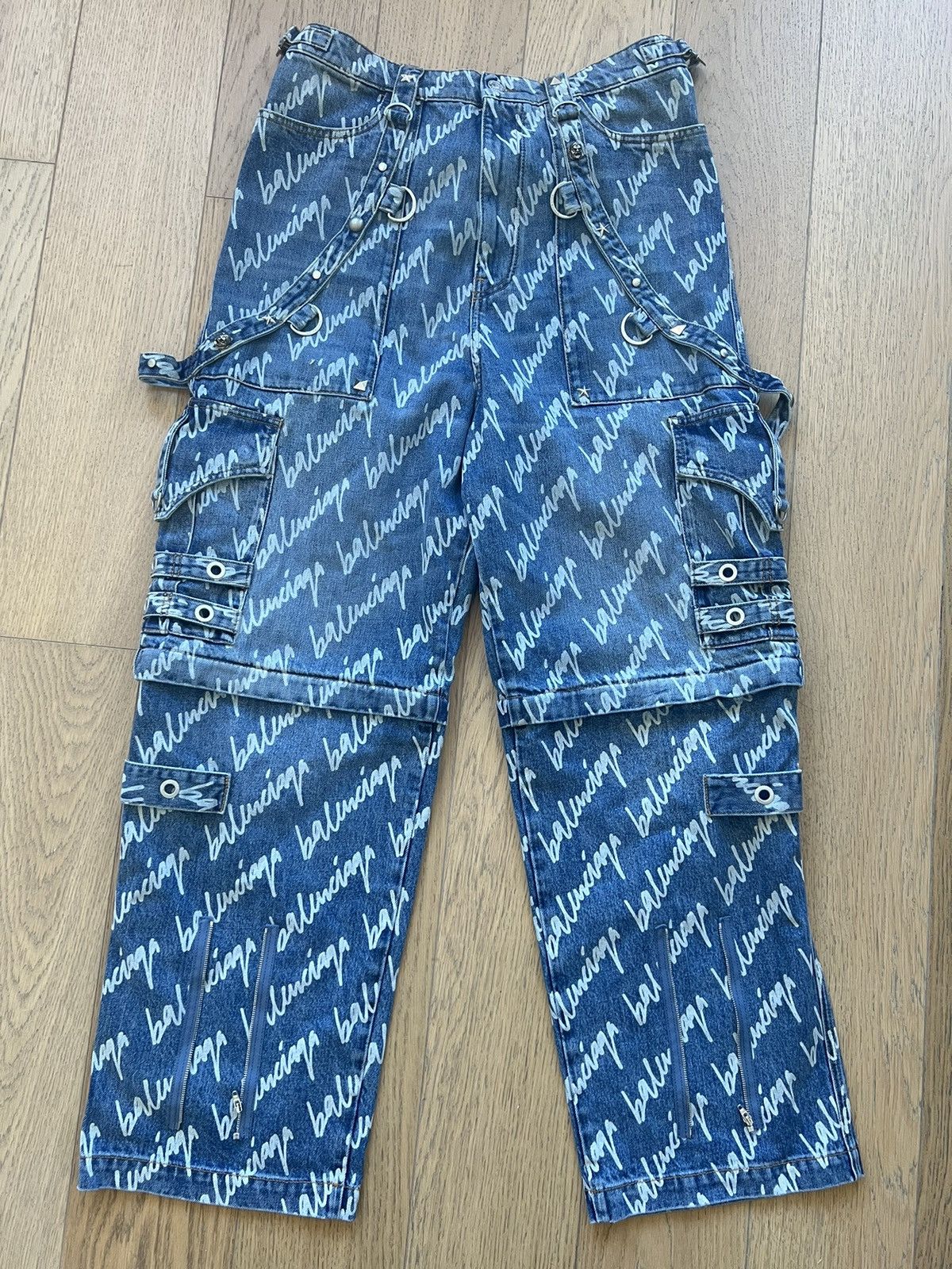 Balenciaga Balenciaga Raver Denim All Over Logo Size 30 | Grailed