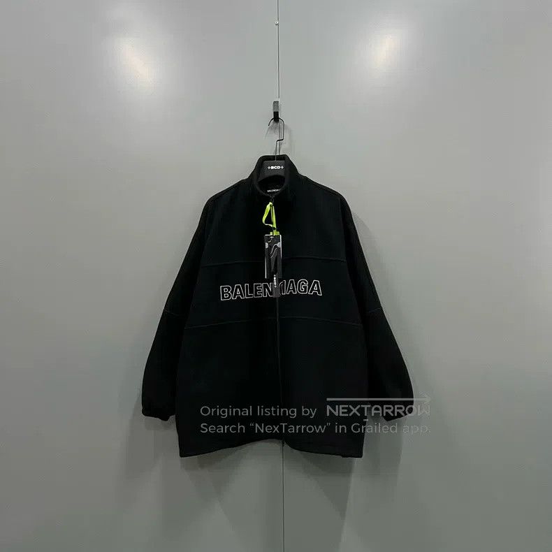 Balenciaga Balenciaga Black Large Logo Zip-Up Jacket Size US S / EU 44-46 / 1 - 1 Thumbnail