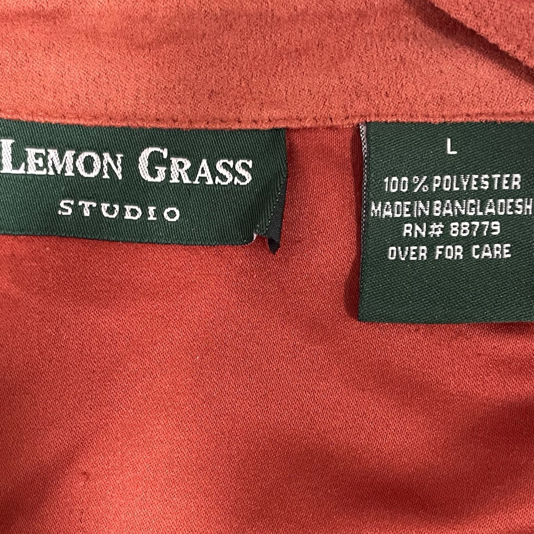 Vintage Lemon Grass Orange Button-Up Shirt Ladies L Long Sleeve Collared Pleated Casual Everyday Size L / US 10 / IT 46 - 3 Thumbnail
