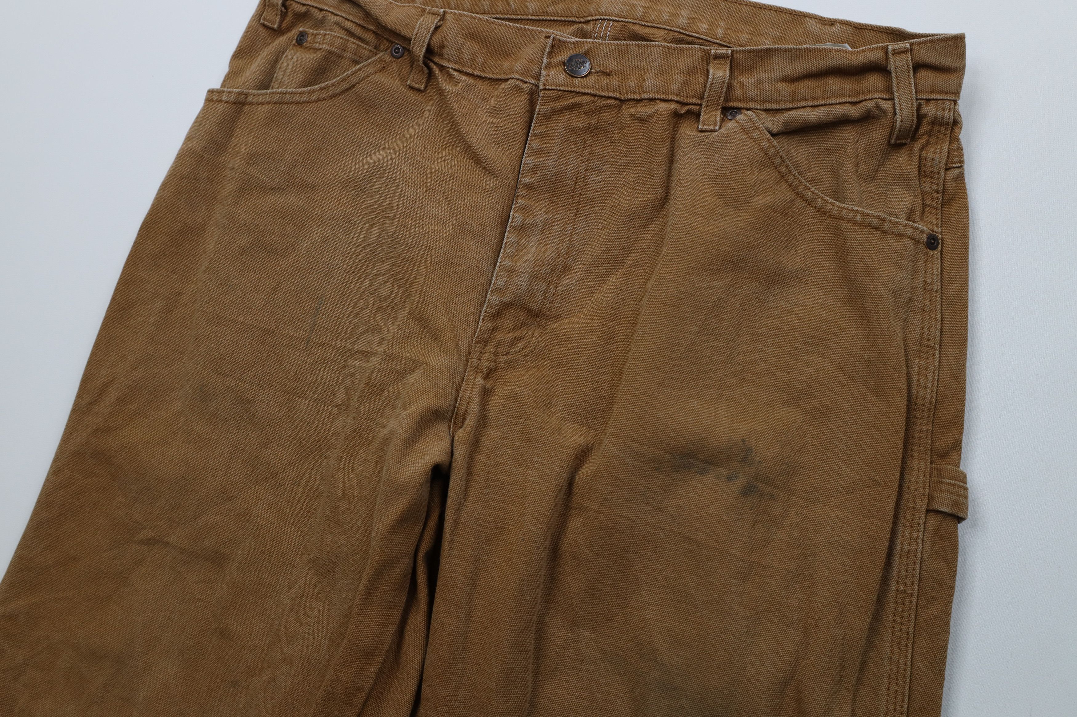 Dickies Vintage Y2K Dickies Canvas Wide Leg Dungaree Pants Brown Size US 36 / EU 52 - 7 Thumbnail