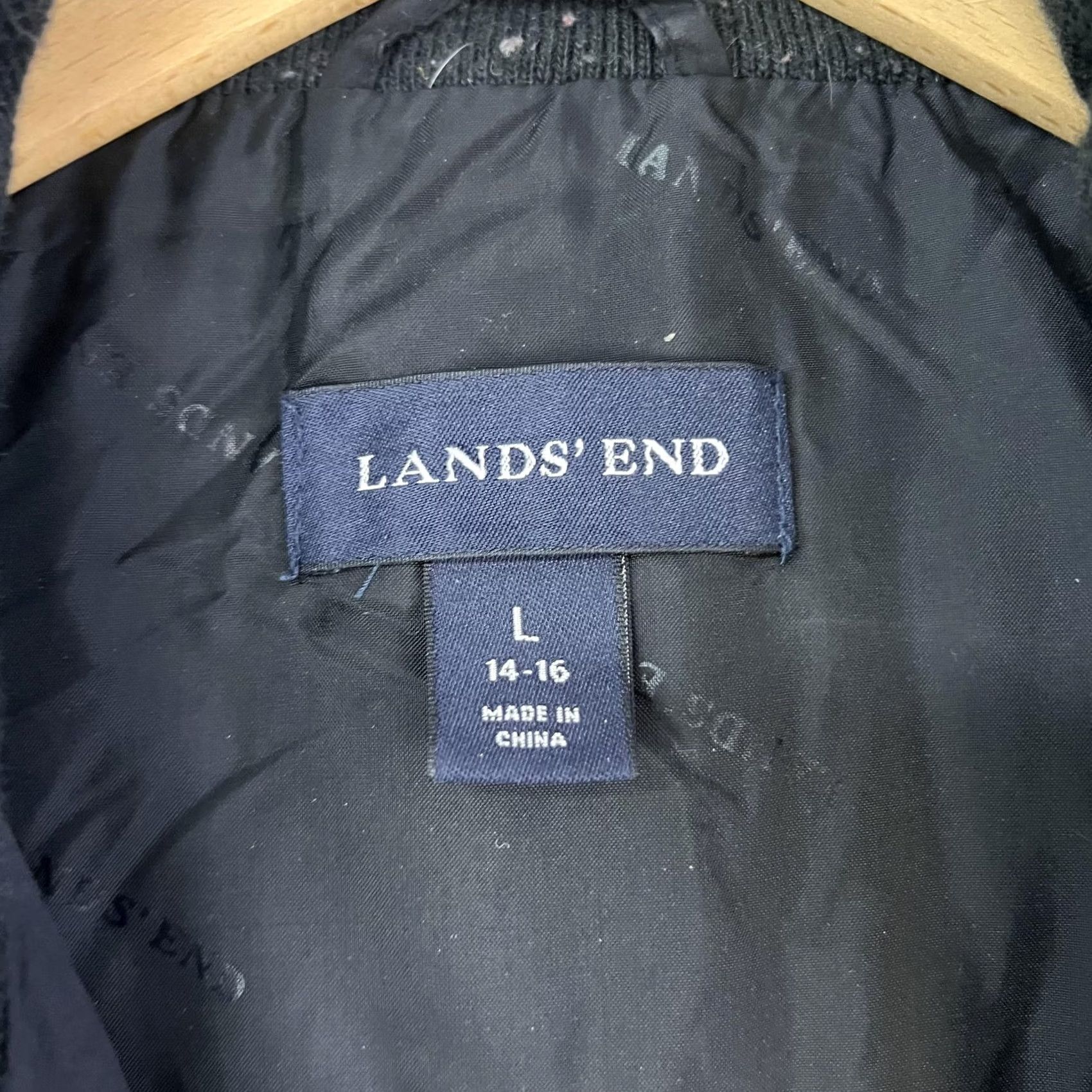 Lands' End Lands' End Vest Womens Large Black Quilted Down Puffer Full Zip Pockets Outdoor Size L / US 10 / IT 46 - 4 Thumbnail