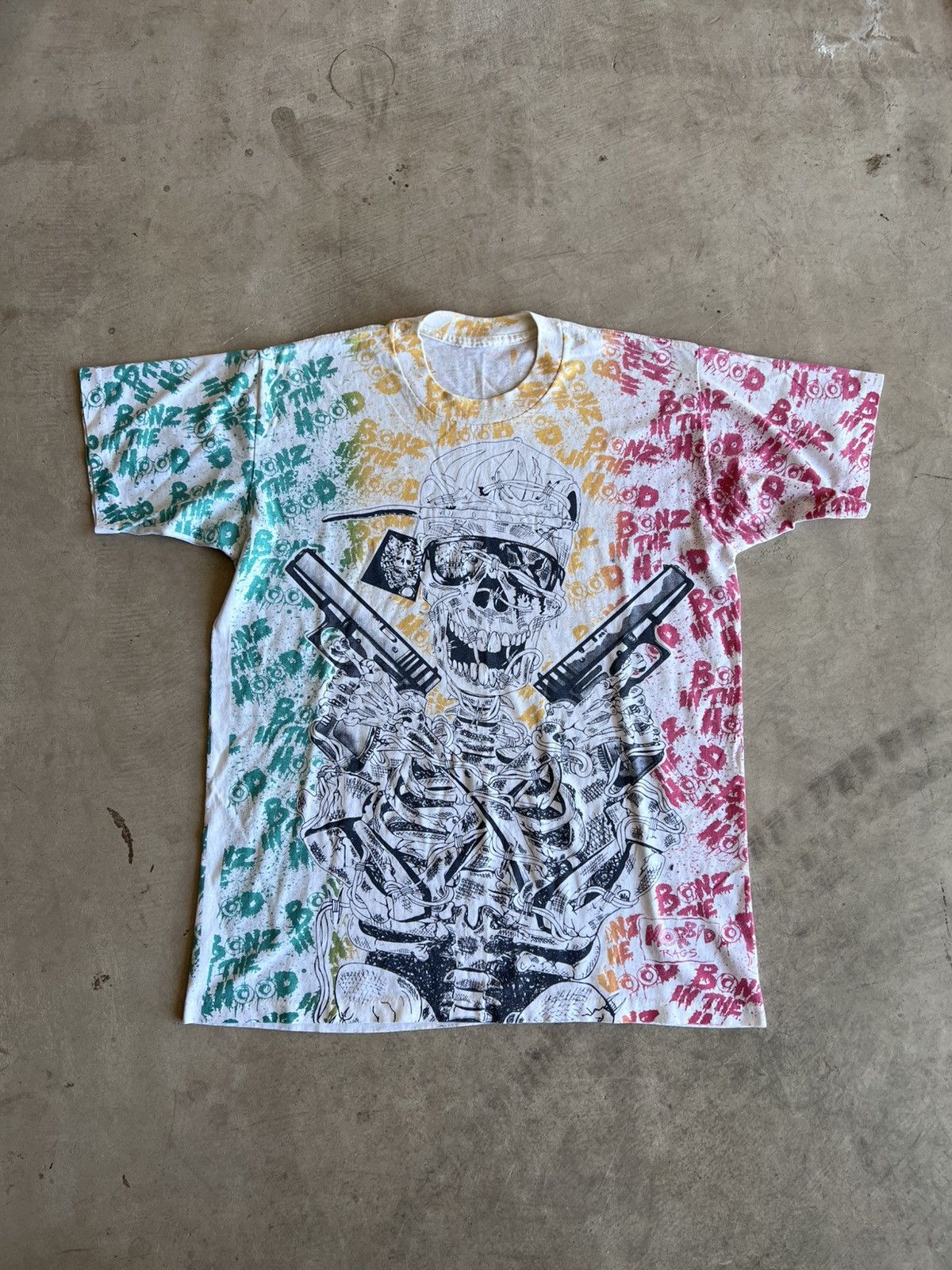 VTG popular Morbid Rags 'Bones in the Hood' All Over Print T-Shirt