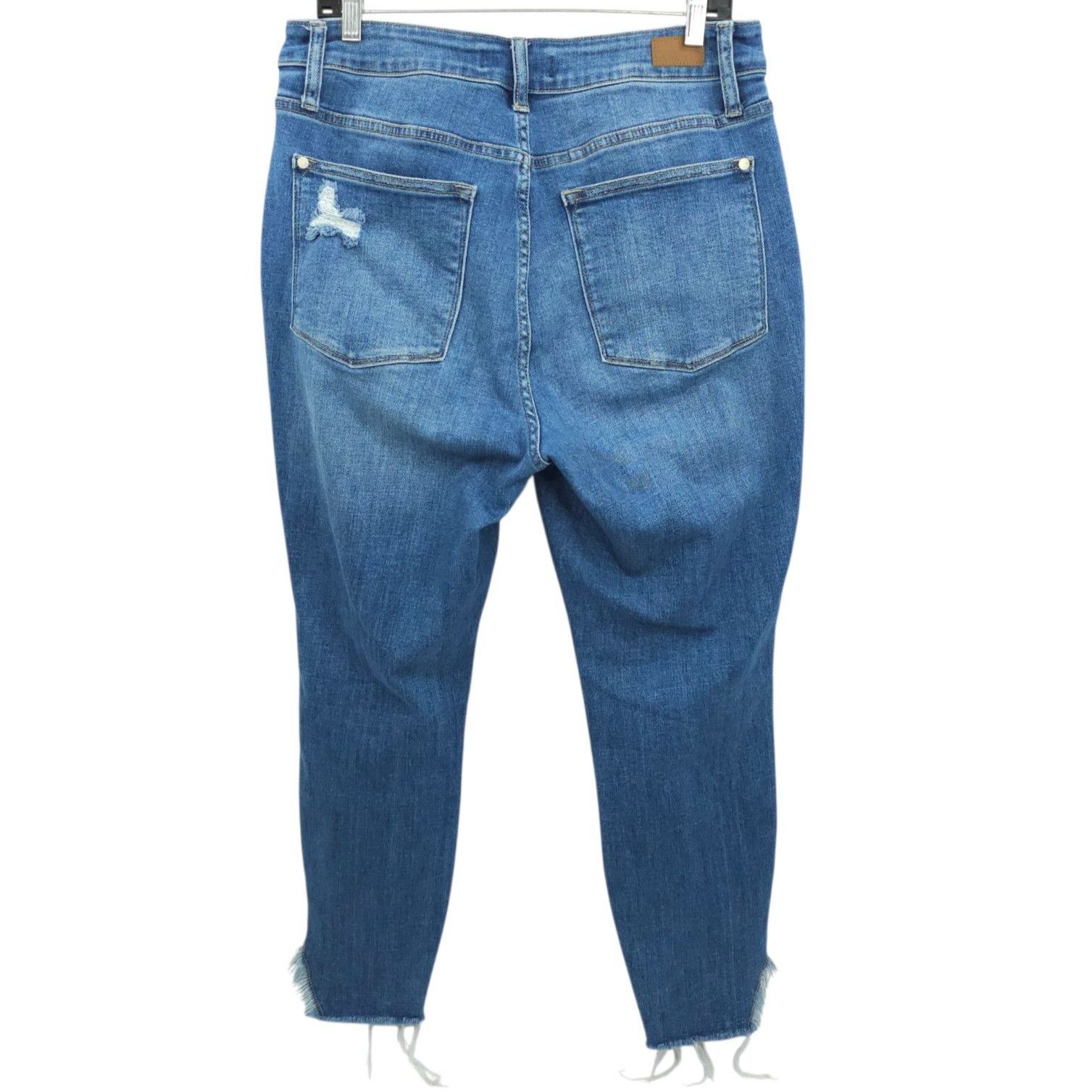 Judy Blue Judy Blue Skinny Jeans 14W High Waist Distressed Frayed Size 31" - 2 Thumbnail