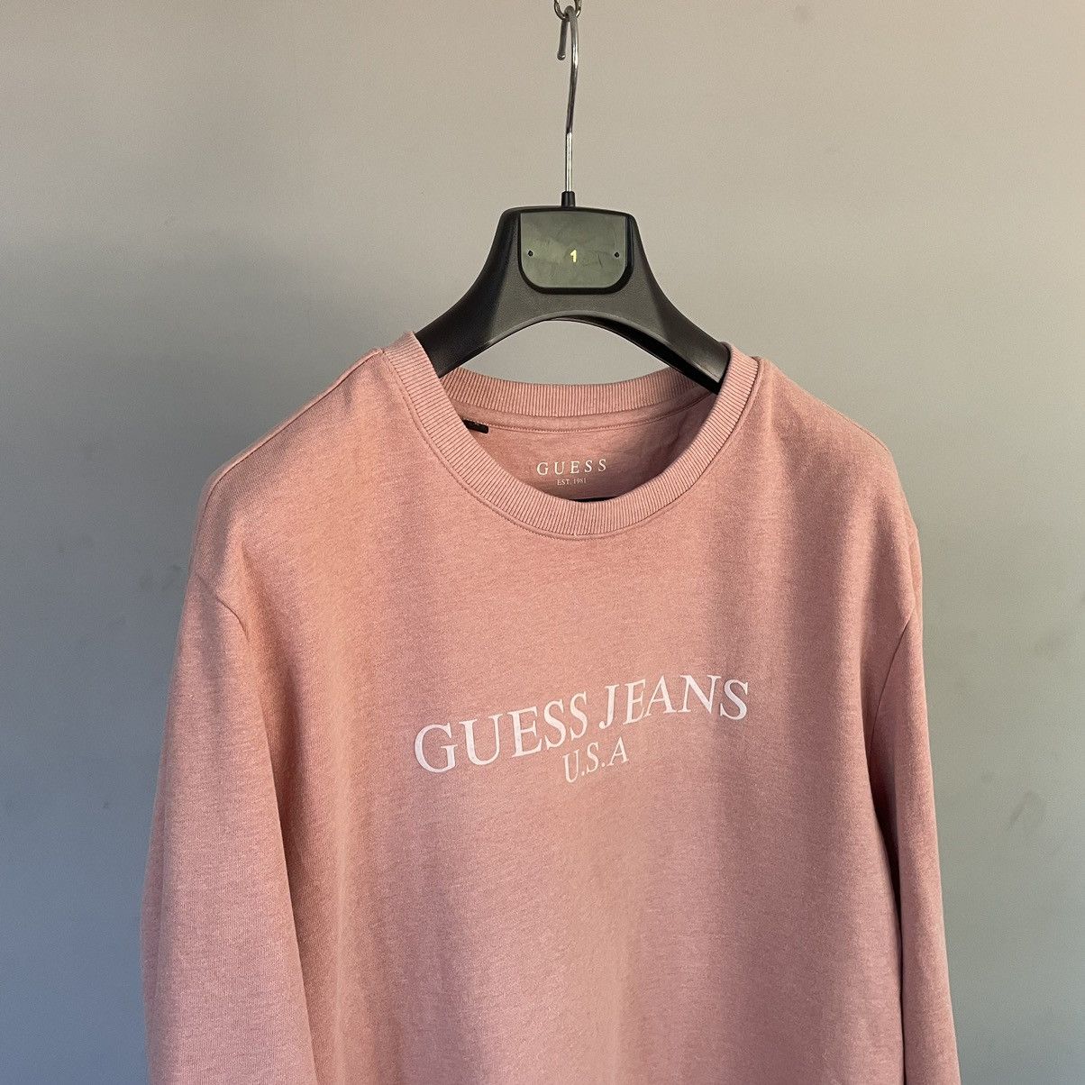 Guess × Vintage Y2K Guess Baby Pink Crewneck Sweatshirt Size US M / EU 48-50 / 2 - 2 Thumbnail