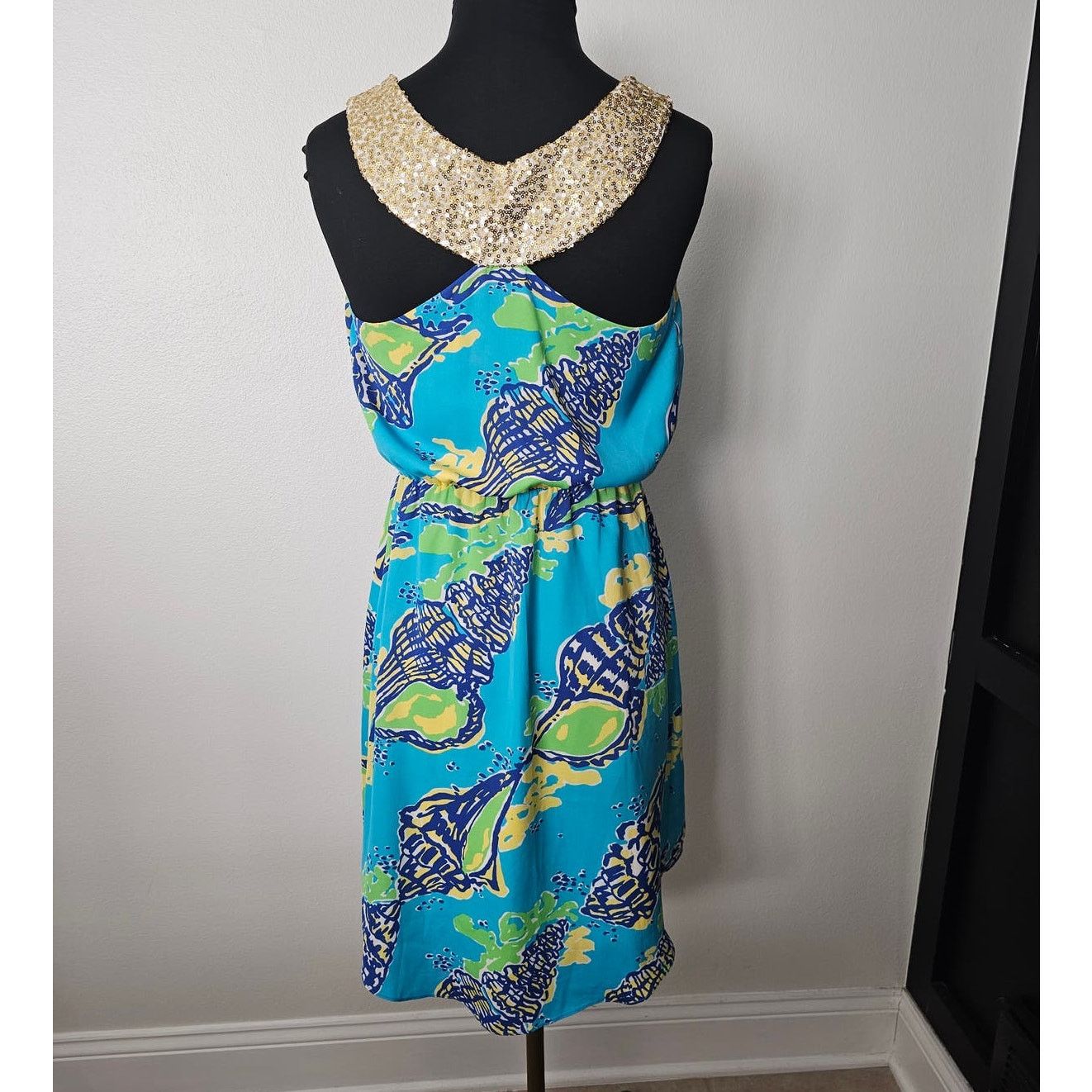 Lilly Pulitzer EUC Lilly Pulitzer Calissi Turquoise Sound the Horn Dress XS Size XS / US 0-2 / IT 36-38 - 6 Thumbnail