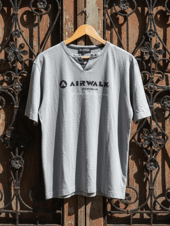 Airwalk Vintage Airwalk Japan "Nightwear" Split Neck Tee Size US M / EU 48-50 / 2 - 1 Thumbnail