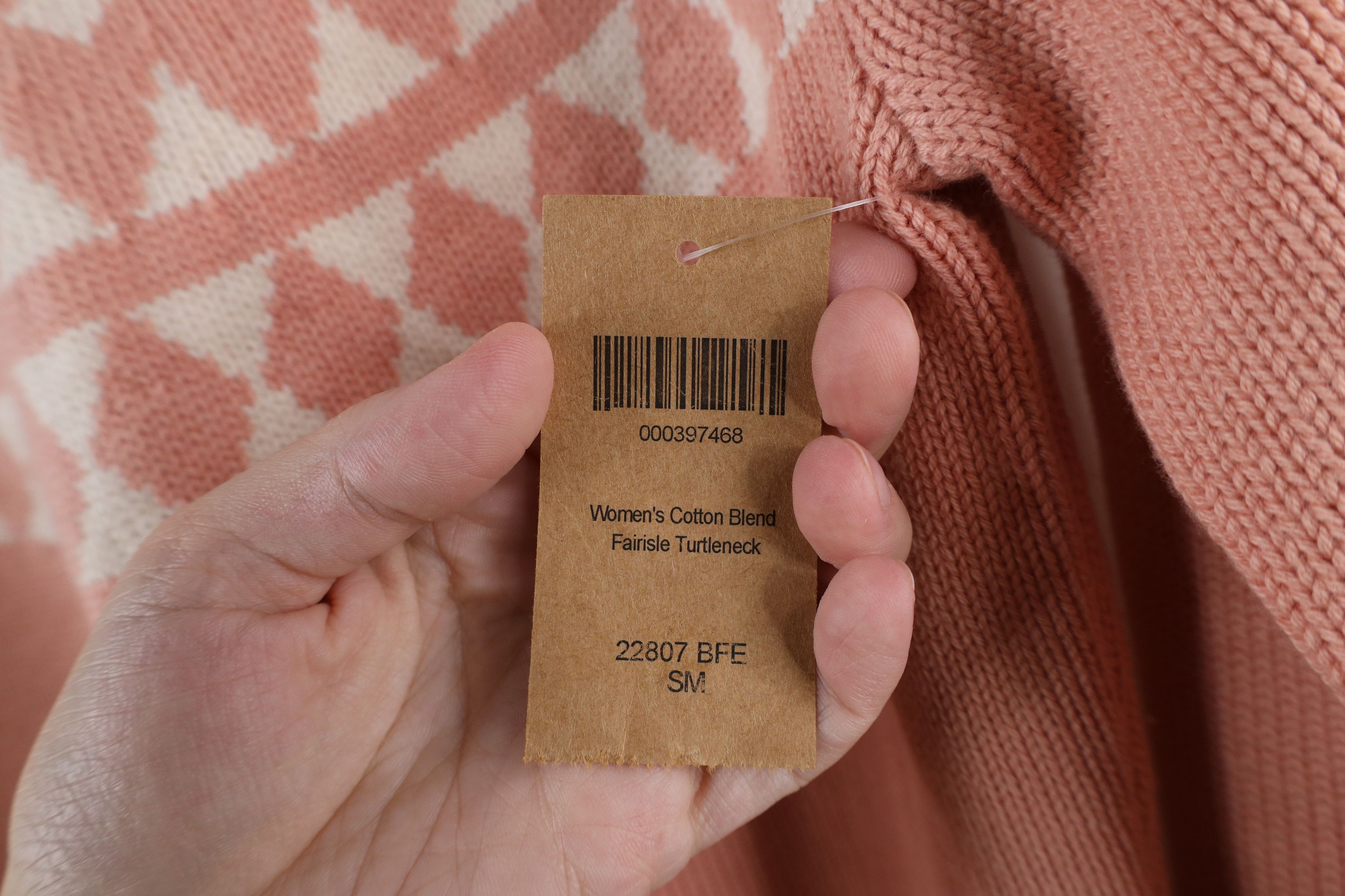 Duluth Trading Company × Vintage New Duluth Trading Co Fair Isle Turtleneck Sweater Pink Size S / US 4 / IT 40 - 5 Thumbnail