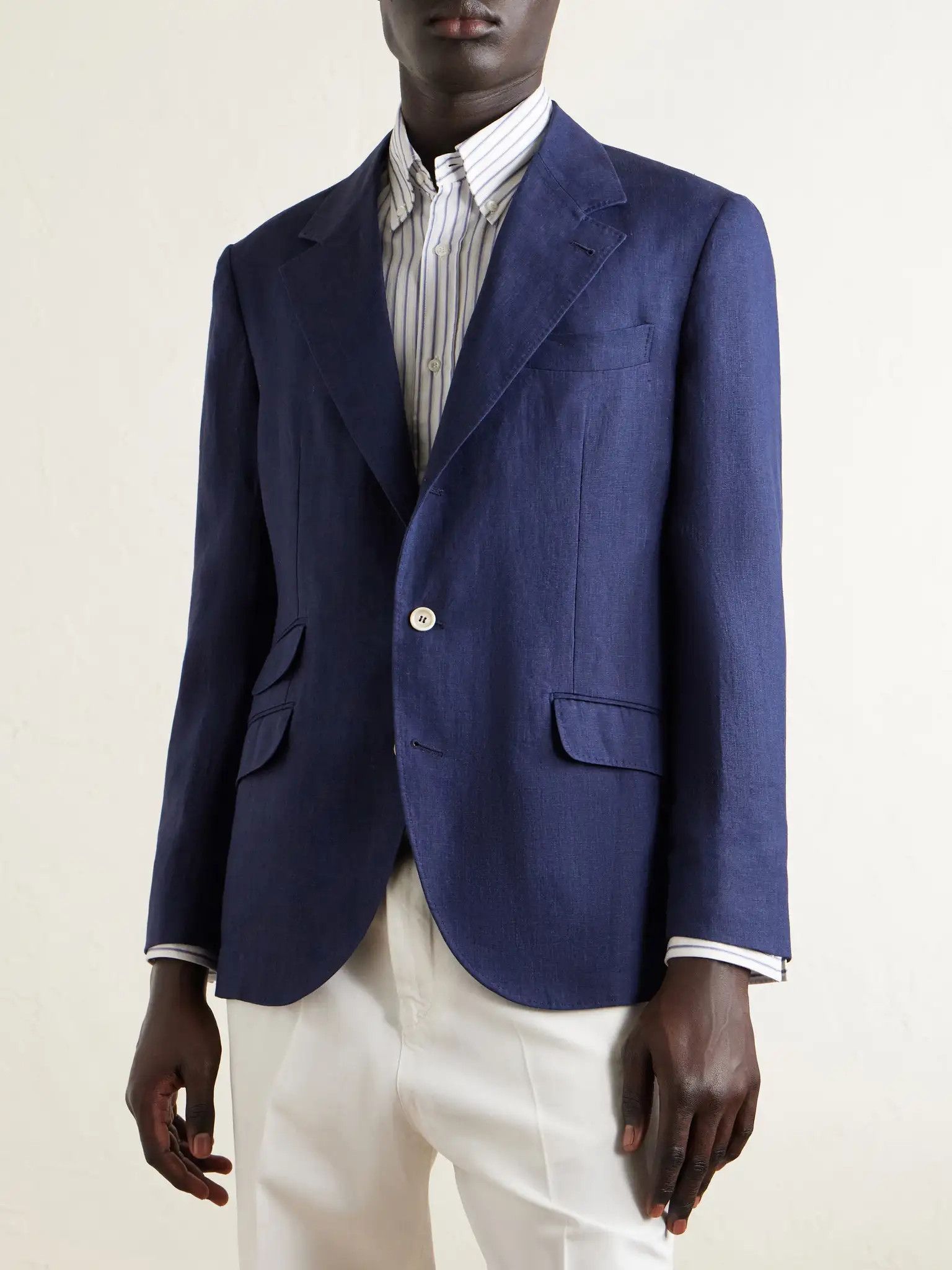 Brunello Cucinelli o1y0526 Single-breasted Blazer in Navy Blue Size US L / EU 52-54 / 3 - 2 Thumbnail