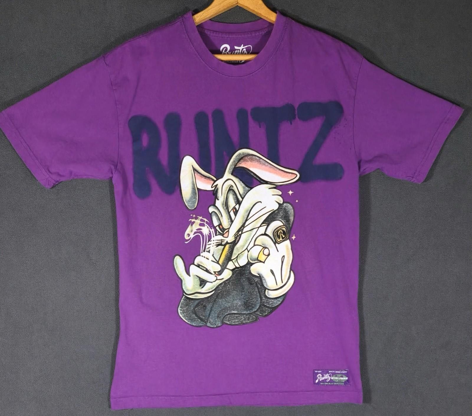 Other Runtz Worldwide Purple TShirt M Graphic Bunny Smoking Tee #2 Size US M / EU 48-50 / 2 - 1 Thumbnail
