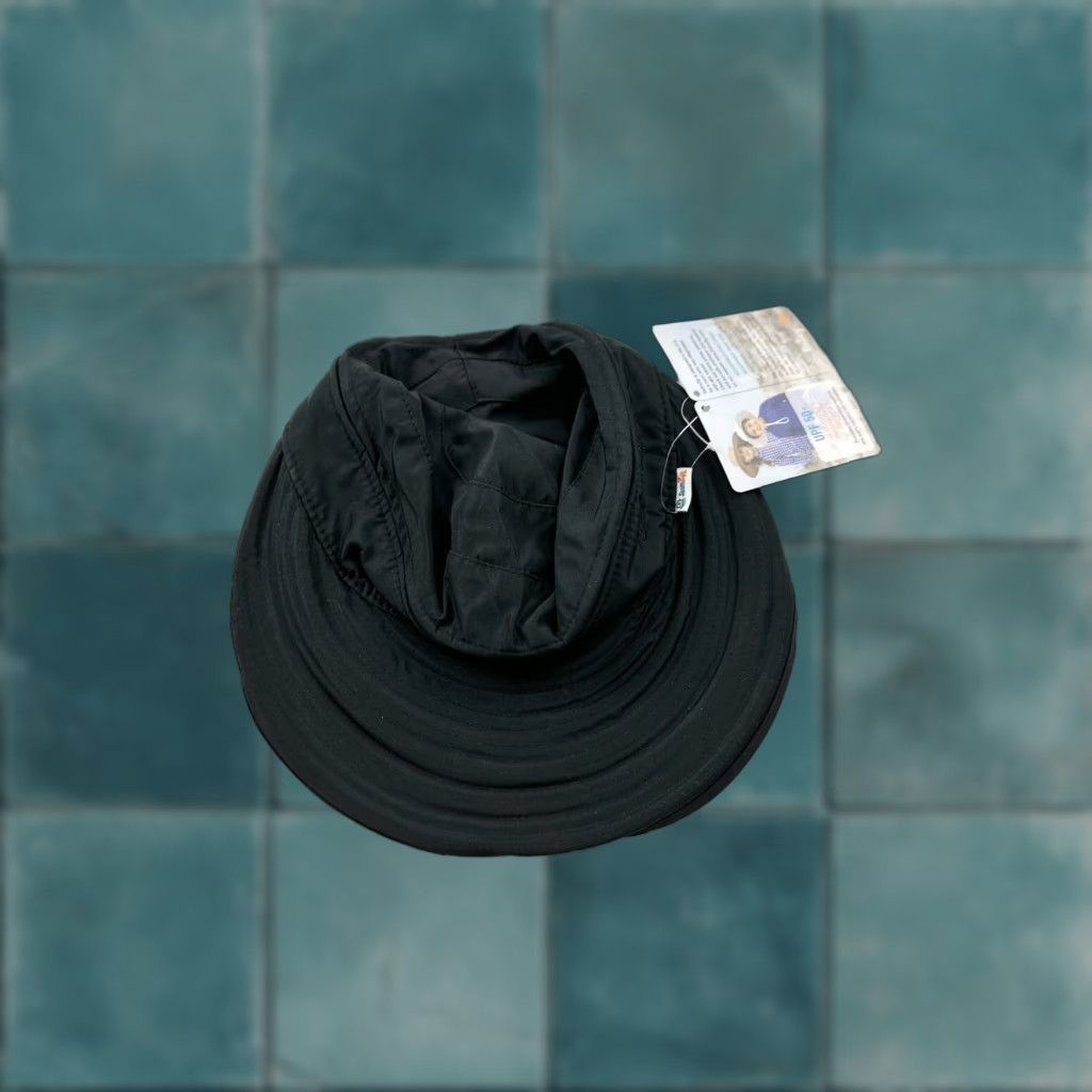 Vintage Swimzip Visor Hat Adult OS Black Zipper UPF 50 Size ONE SIZE - 1 Thumbnail