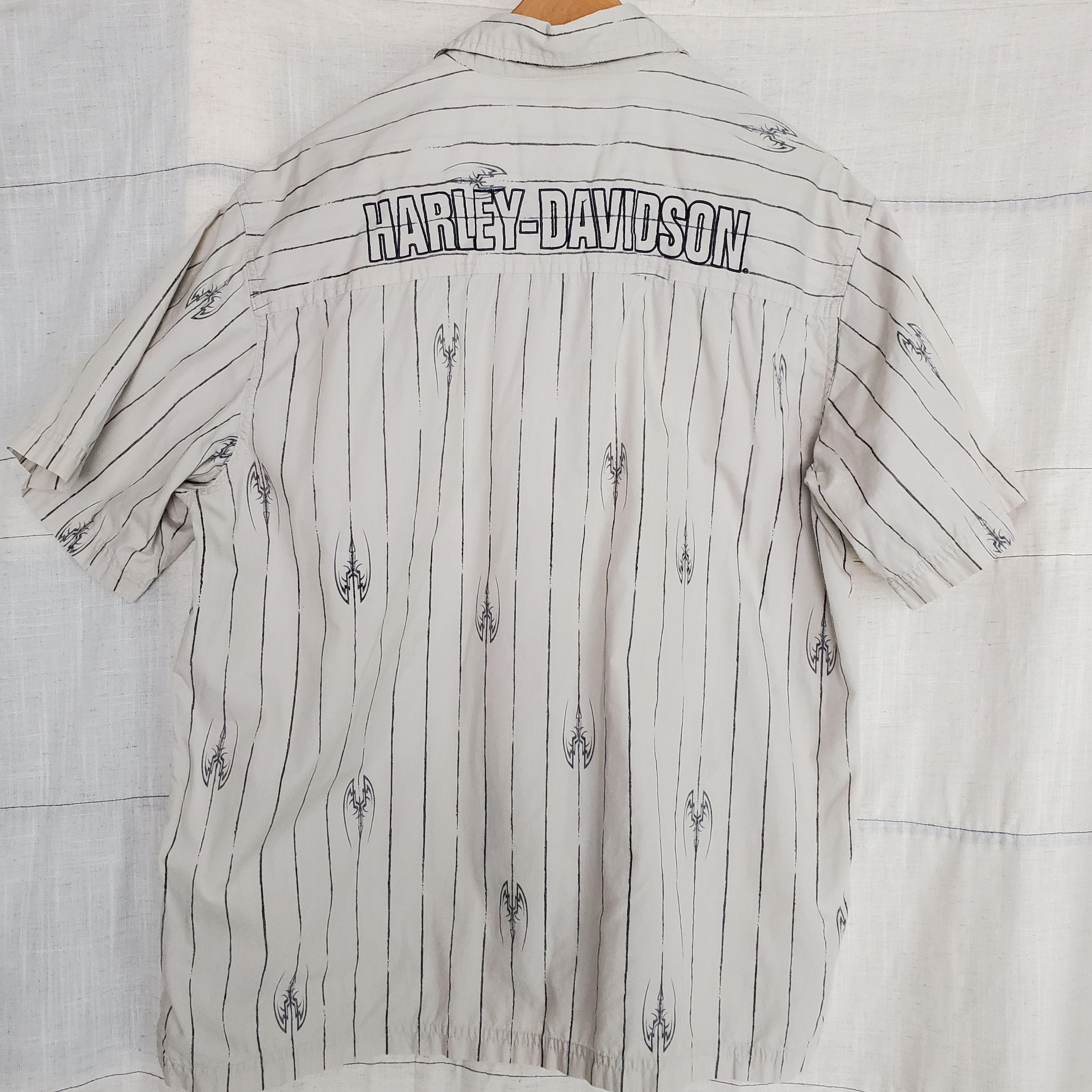 Harley Davidson Harley-Davidson Short Sleeve Button Down Striped Short SZ:L Size US L / EU 52-54 / 3 - 7 Thumbnail
