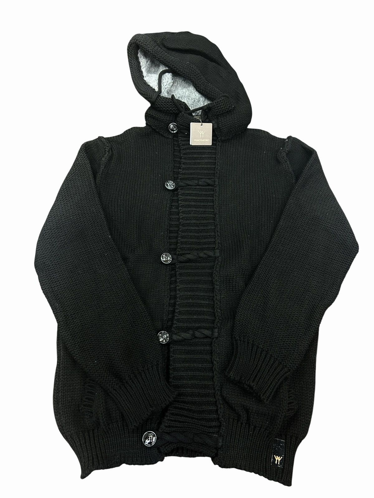 Other Primo Emporio Chunky Knit Hooded Cardigan Black Deadstock Size US XXL / EU 58 / 5 - 2 Thumbnail