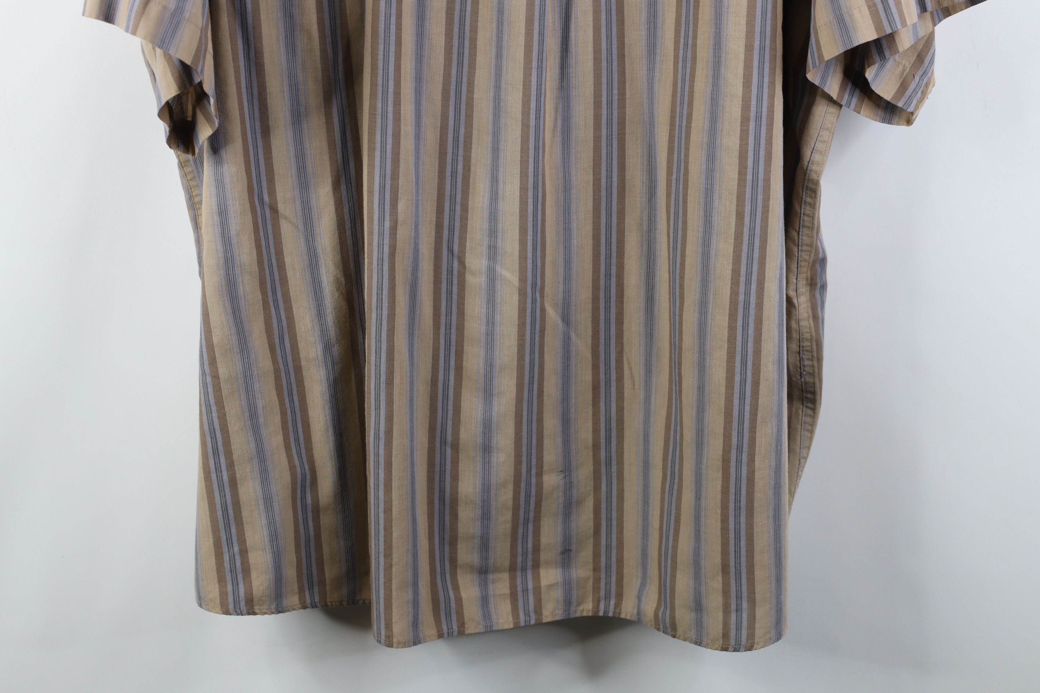 Vintage Vintage 90s Earth Tone Striped Short Sleeve Button Shirt Size US XXL / EU 58 / 5 - 14 Thumbnail