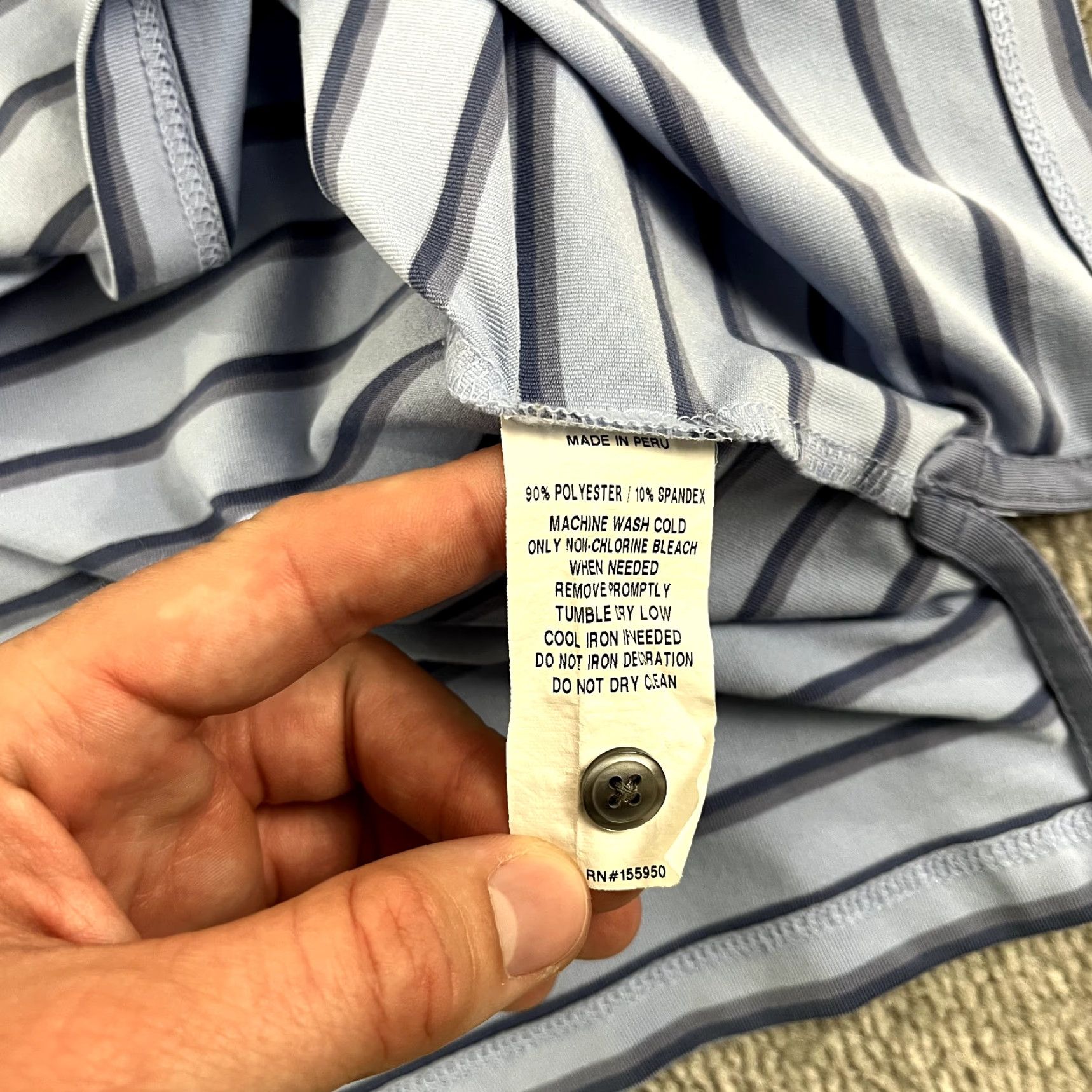 Vintage GREYSON Polo Shirt Mens L Blue Striped Golf Performance Stretch Sport Casual Shirt Size US L / EU 52-54 / 3 - 7 Thumbnail