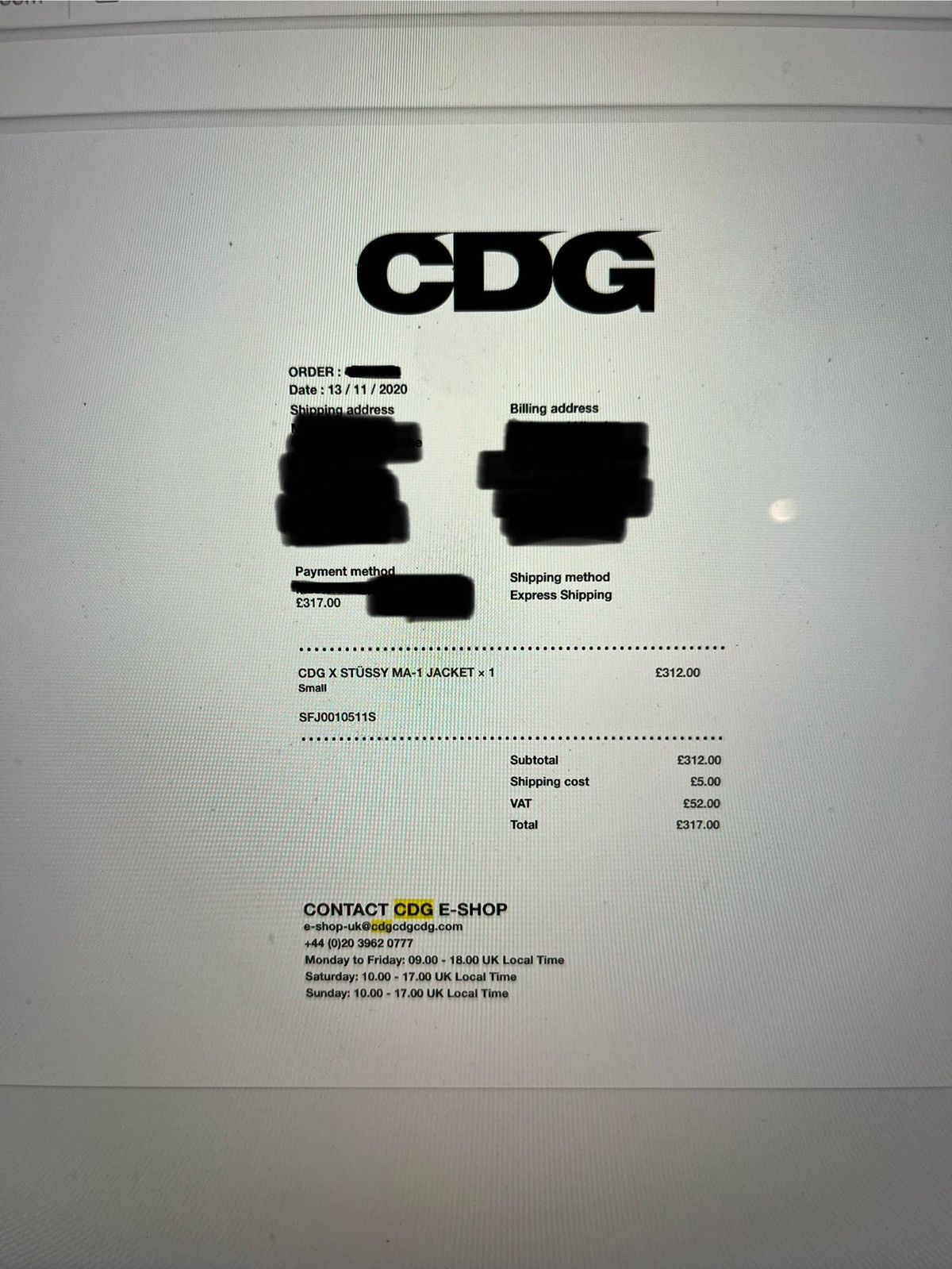 Comme des Garcons × Stussy CDG Stussy MA-1 Jacket Size US S / EU 44-46 / 1 - 7 Thumbnail