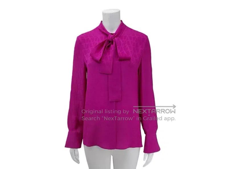 Valentino Valentino Rose red silk shirt Size XS / US 0-2 / IT 36-38 - 1 Thumbnail