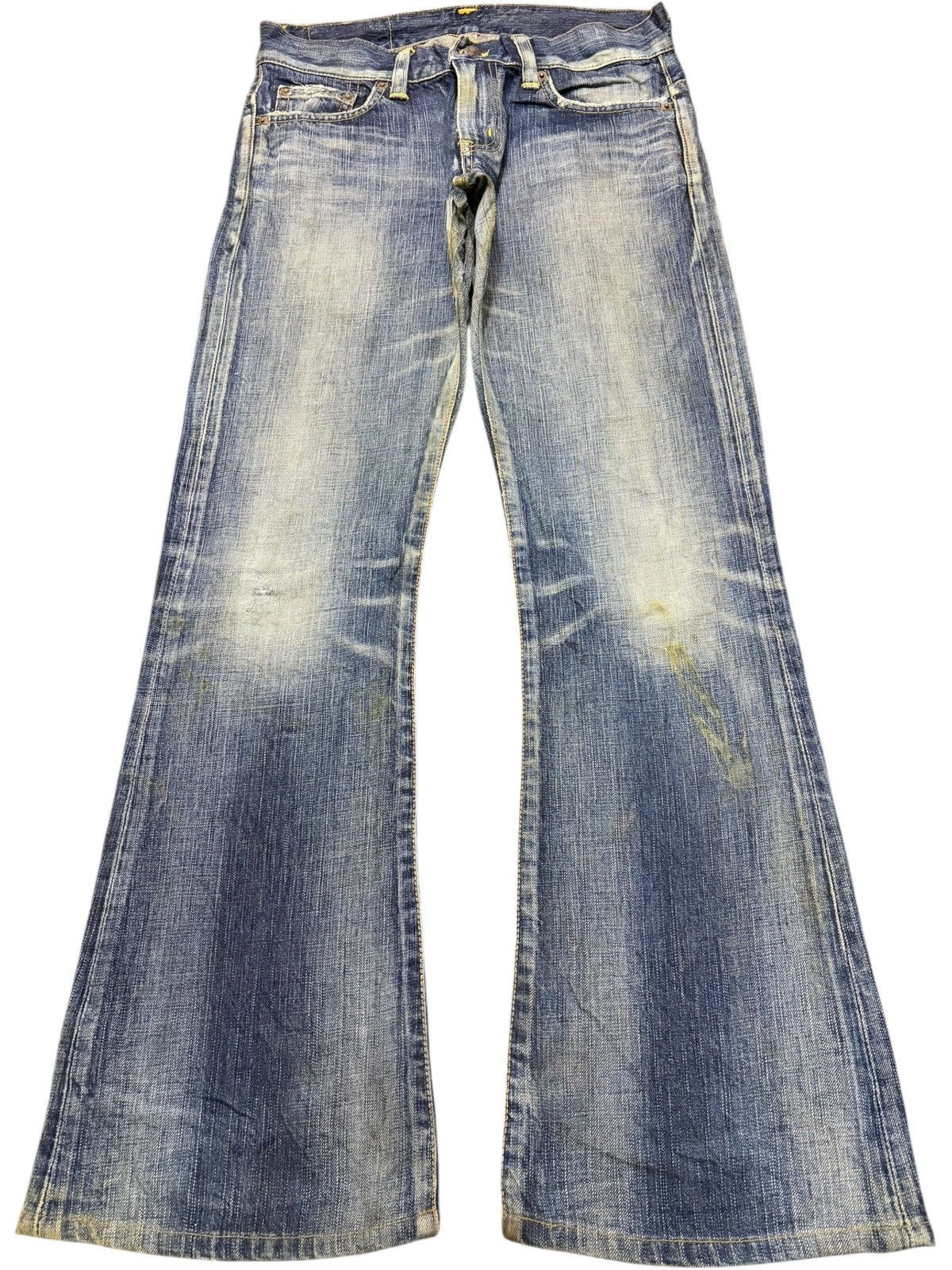 Edwin Vintage Japanese Edwin Distress Low Rise Flare Jeans Size 29" - 1 Thumbnail
