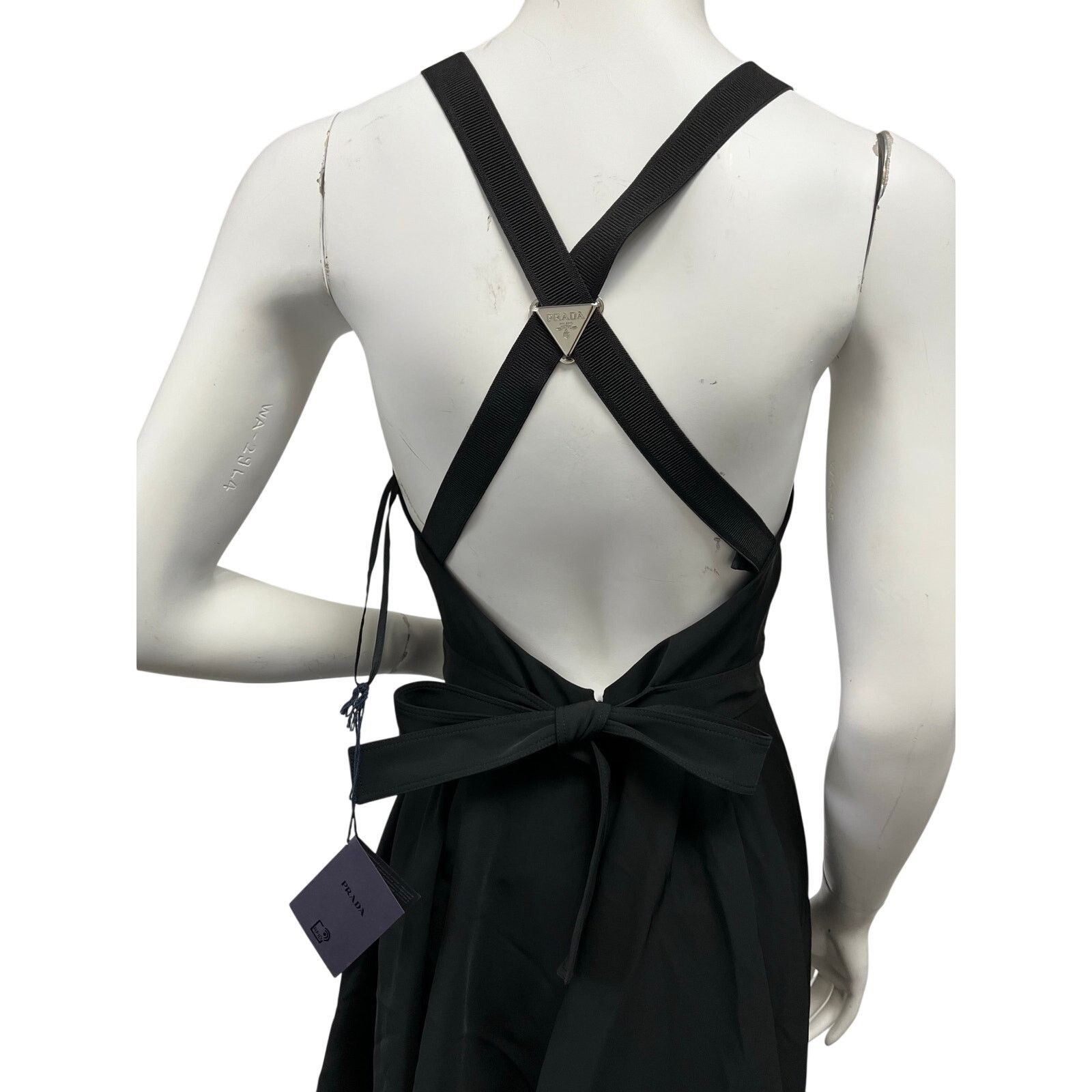 Prada Authentic Prada Triangle Logo Strappy Open Back Mini Dress Size S / US 4 / IT 40 - 2 Thumbnail