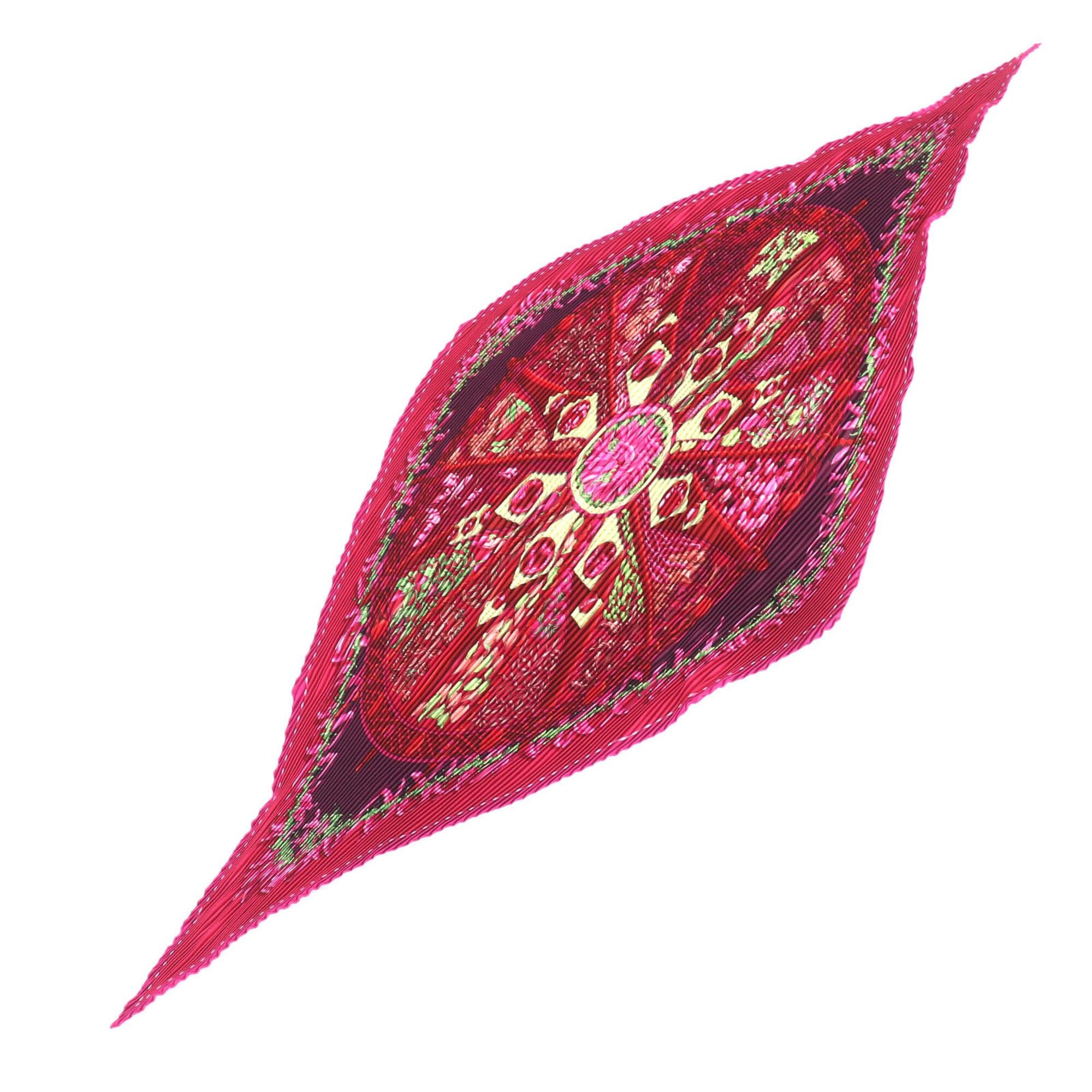 Hermes HERMES Pleated Carre AUXPAYS DES EPICES (Land of Spices) 100% Silk Magenta Scarf/Muffler with Box - Women's Size ONE SIZE - 1 Thumbnail