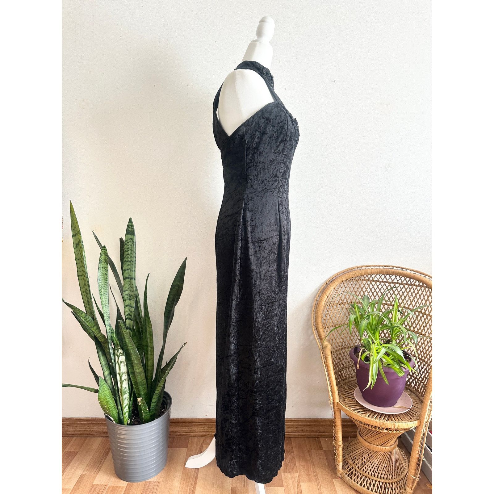 Jessica McClintock Vintage 80s 90s Romantic Whimsygoth High Neck Keyhole Dress Size L / US 10 / IT 46 - 12 Thumbnail