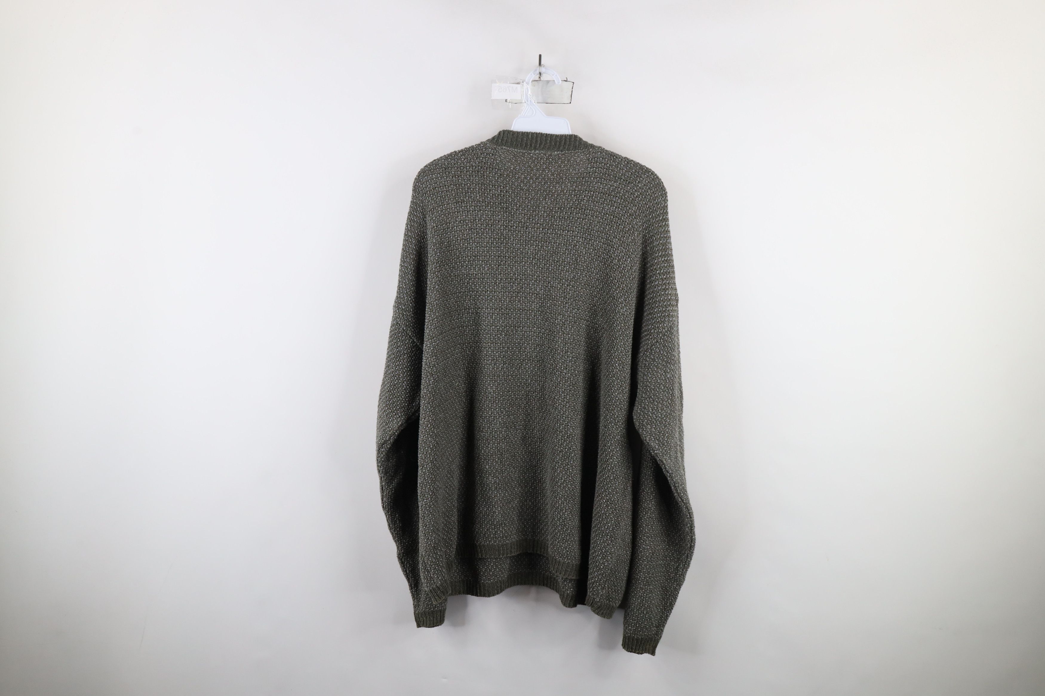 Vintage Vintage 90s Streetwear Thermal Knit Henley Sweater Green USA Size US L / EU 52-54 / 3 - 8 Thumbnail