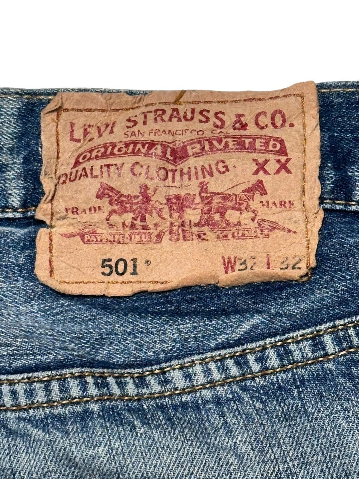 Levi's Levis 501 Vintage Distressed Straight Jean Faded Wash Size US 32 / EU 48 - 9 Thumbnail