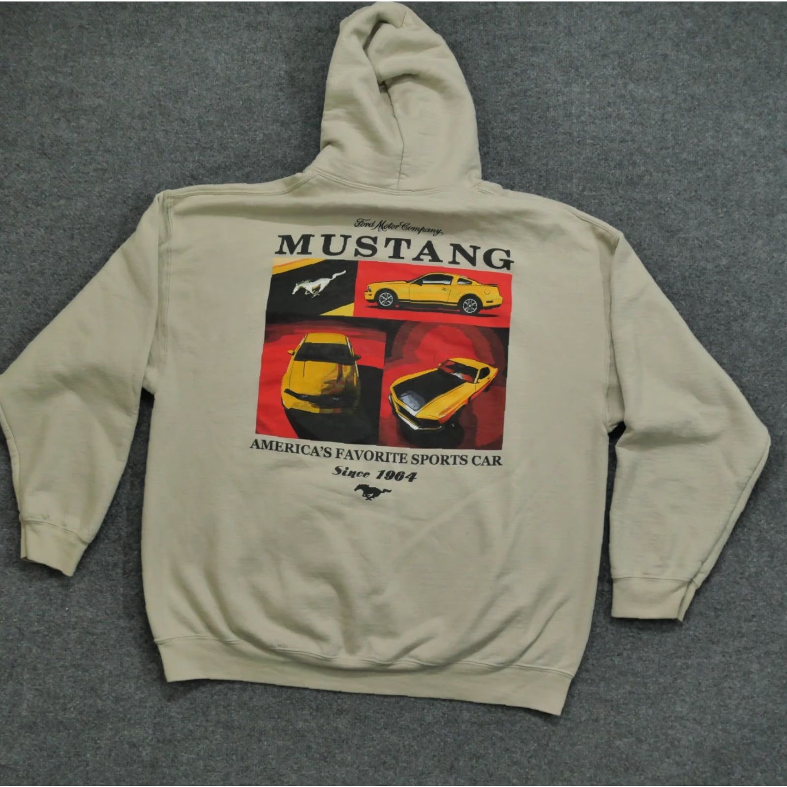 Ford Ford Hoodie Mens XL Brown Pullover Hooded Logo Ford Mustang Sports Car Size US XL / EU 56 / 4 - 2 Thumbnail