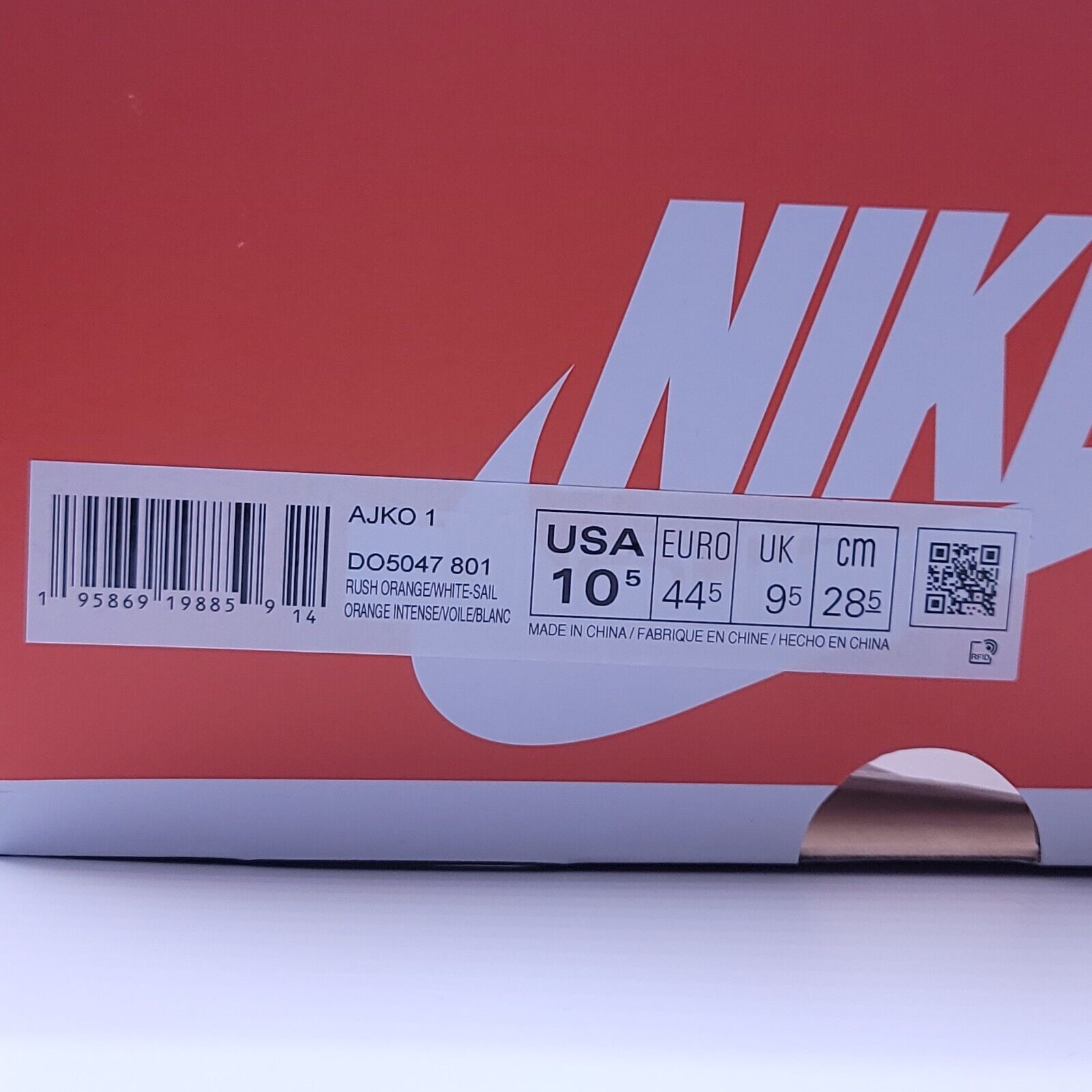 Nike Nike Air Jordan 1 KO Shoe Mens Size 10.5 DO5047-801 Orange Size US 10.5 / EU 43-44 - 10 Thumbnail