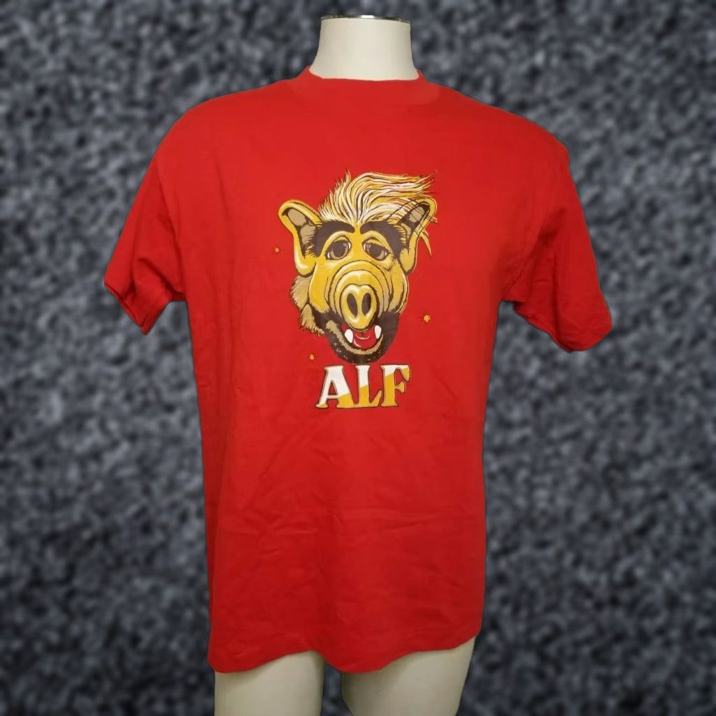Vintage VINTAGE Alf Graphic T-Shirt 80s Mens Medium Red Single Stitch USA Made Size US M / EU 48-50 / 2 - 1 Thumbnail