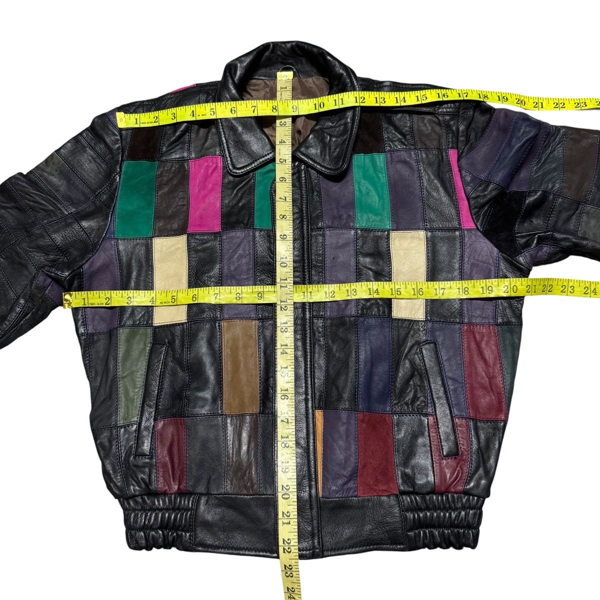 Leather Vintage Genuine Leather Patchwork Jacket Multi Colour Size US XS / EU 42 / 0 - 15 Thumbnail