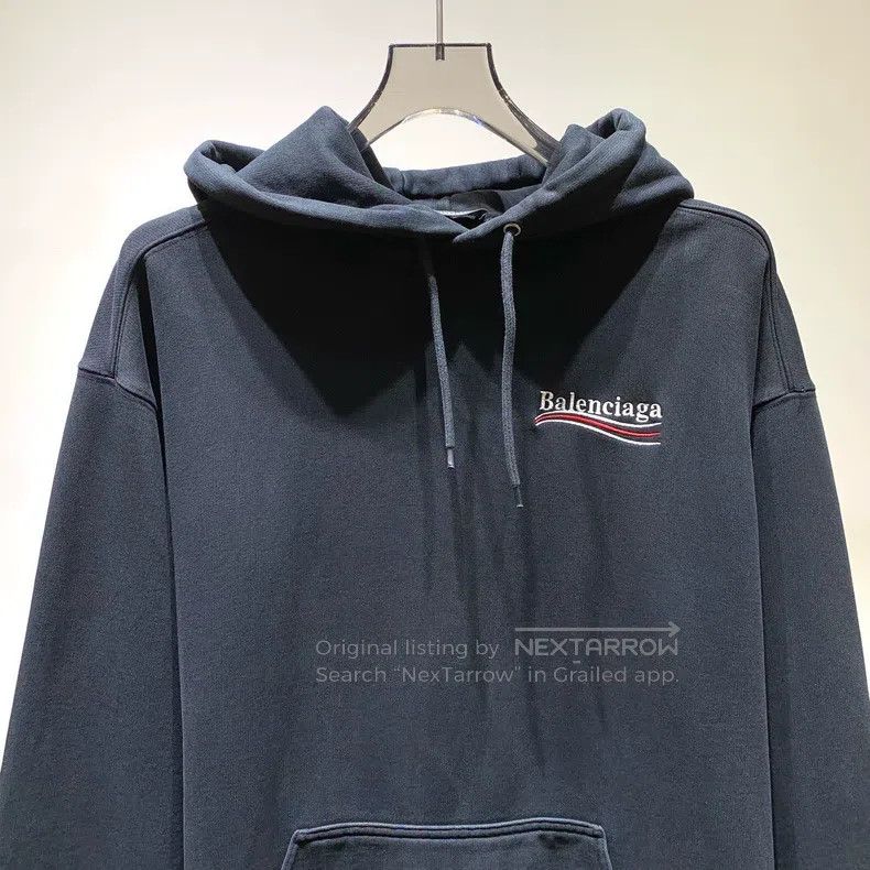 Balenciaga Balenciaga Embroidered Wave Logo Hoodie Size US XL / EU 56 / 4 - 3 Thumbnail