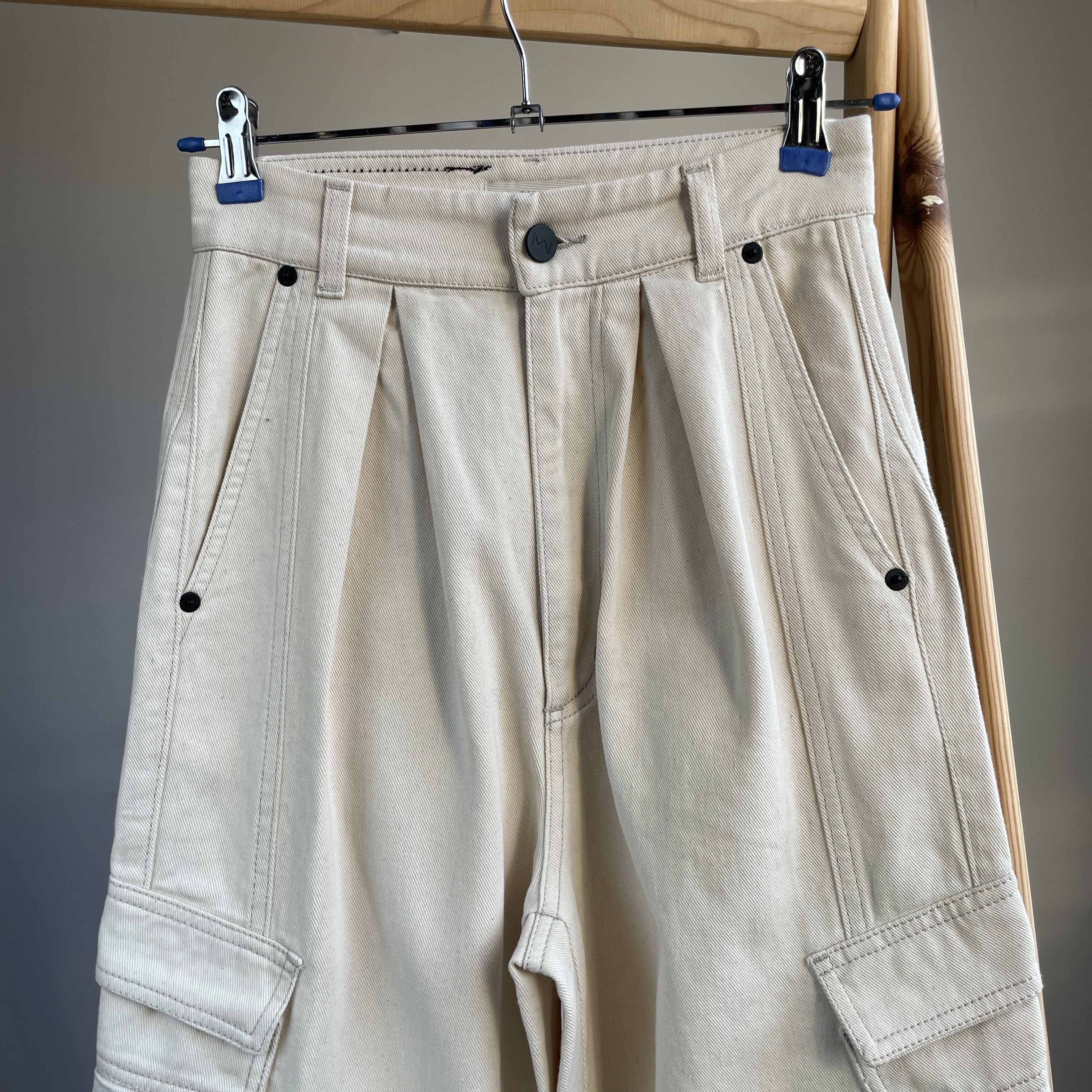Other The Mannei Plana Ivory Womens Cargo Jeans Size US4/UK6/IT38 Size 27" / US 4 / IT 40 - 5 Thumbnail