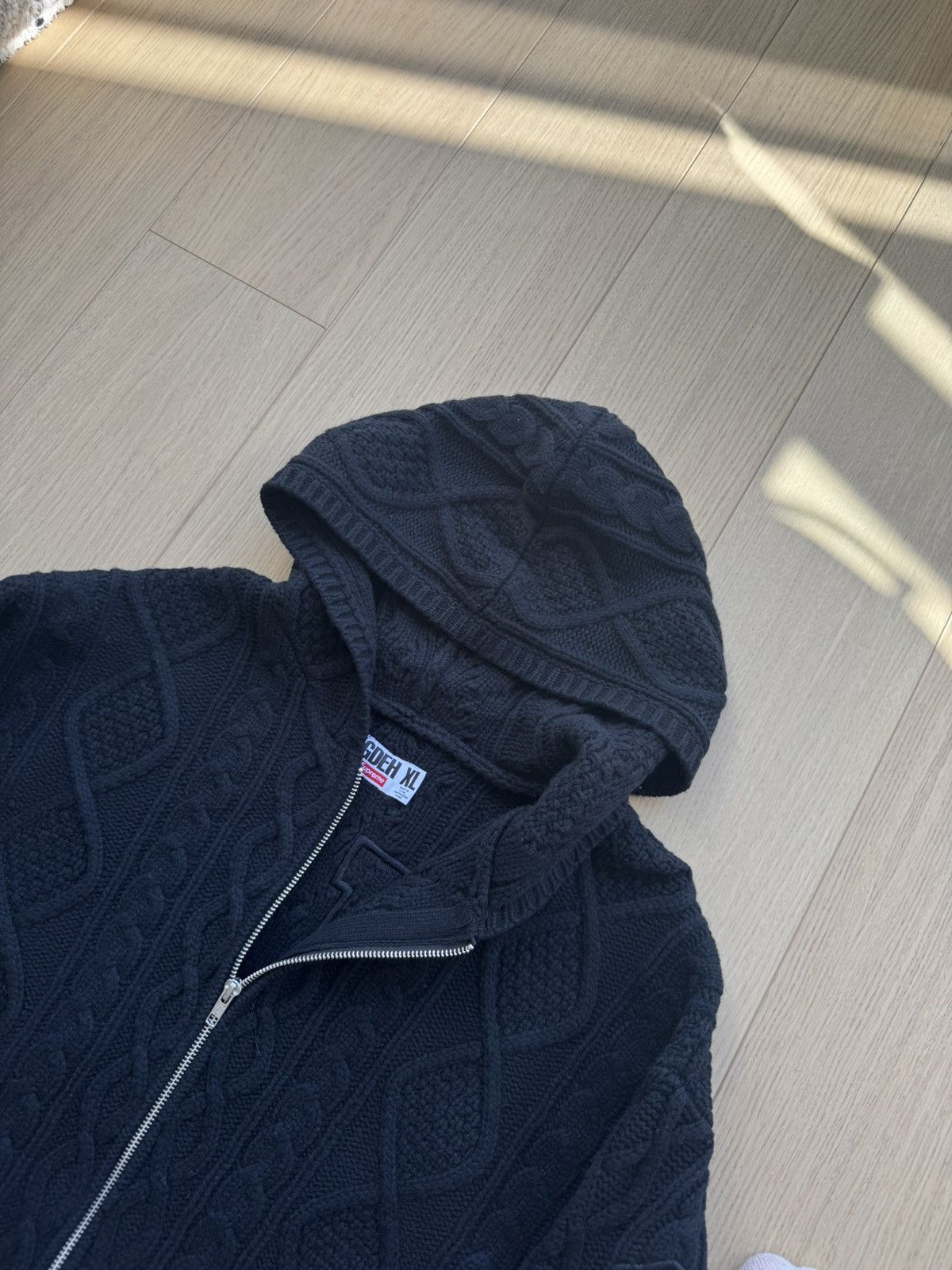 GOODENOUGH × Supreme Supreme GDEH Knit Zip Up Embroidered Hooded Sweater XL Size US XL / EU 56 / 4 - 3 Thumbnail