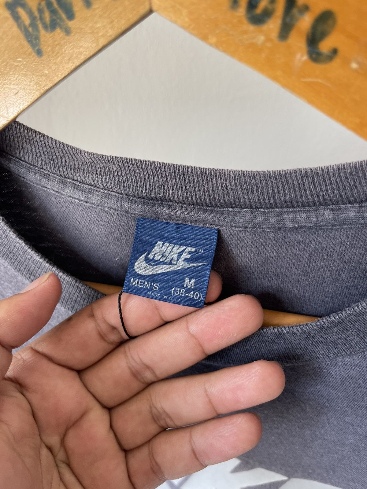 Nike × Vintage 80s Nike Blue Tag Faded Long Sleeve Size US M / EU 48-50 / 2 - 7 Thumbnail