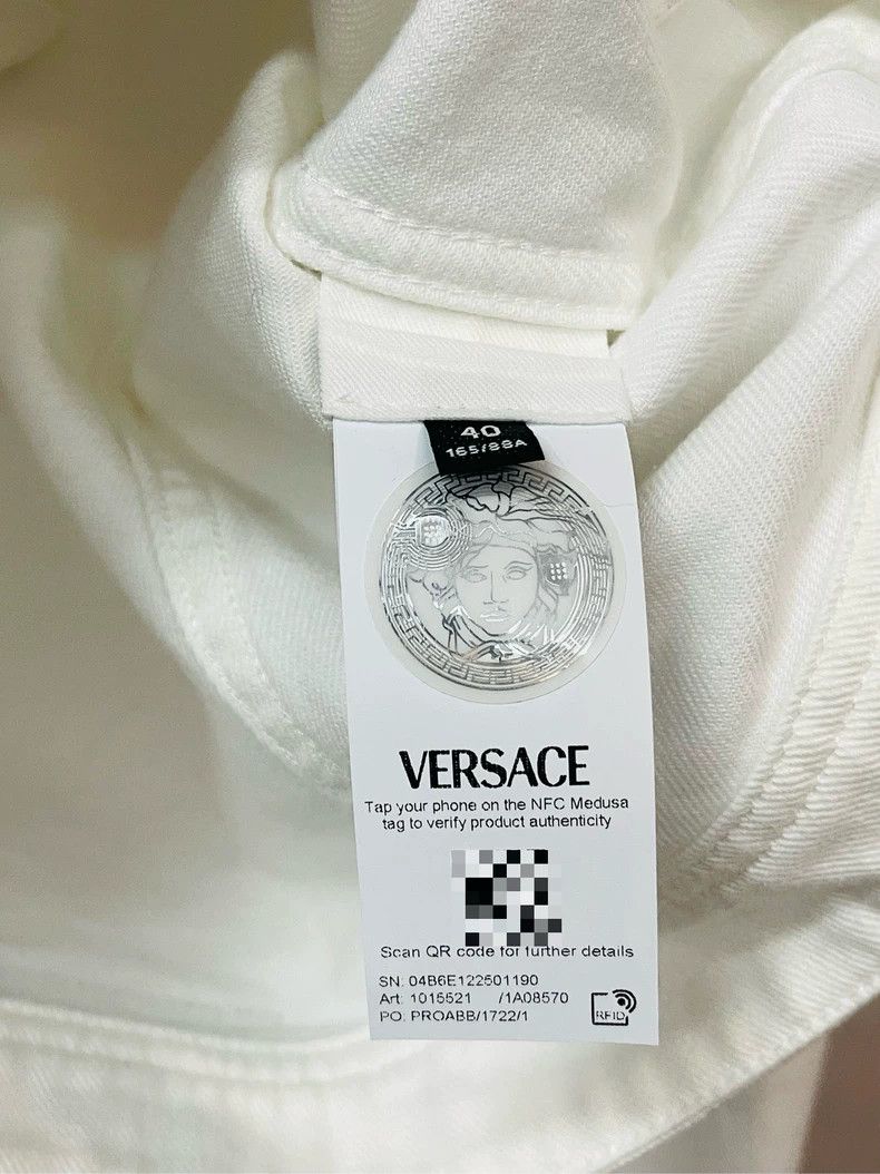 Versace Versace A cropped denim jacket with white gold buckles Size M / US 6-8 / IT 42-44 - 3 Thumbnail