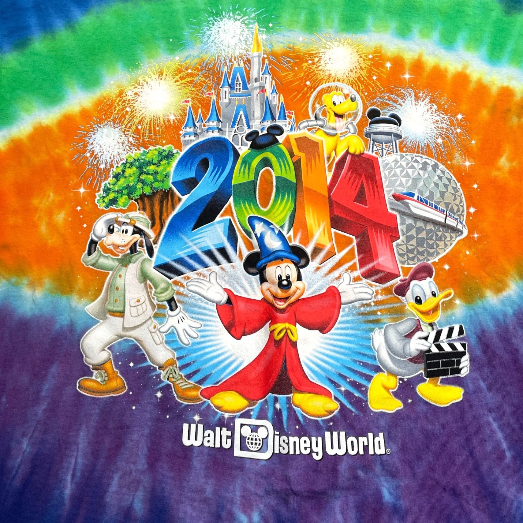 Disney Disney Mickey Tie-Dye T-Shirt Mens XL Multicolor Crew Neck Short Sleeve 2010-2019 Cartoon Fashion Best Seller Size US XL / EU 56 / 4 - 3 Thumbnail