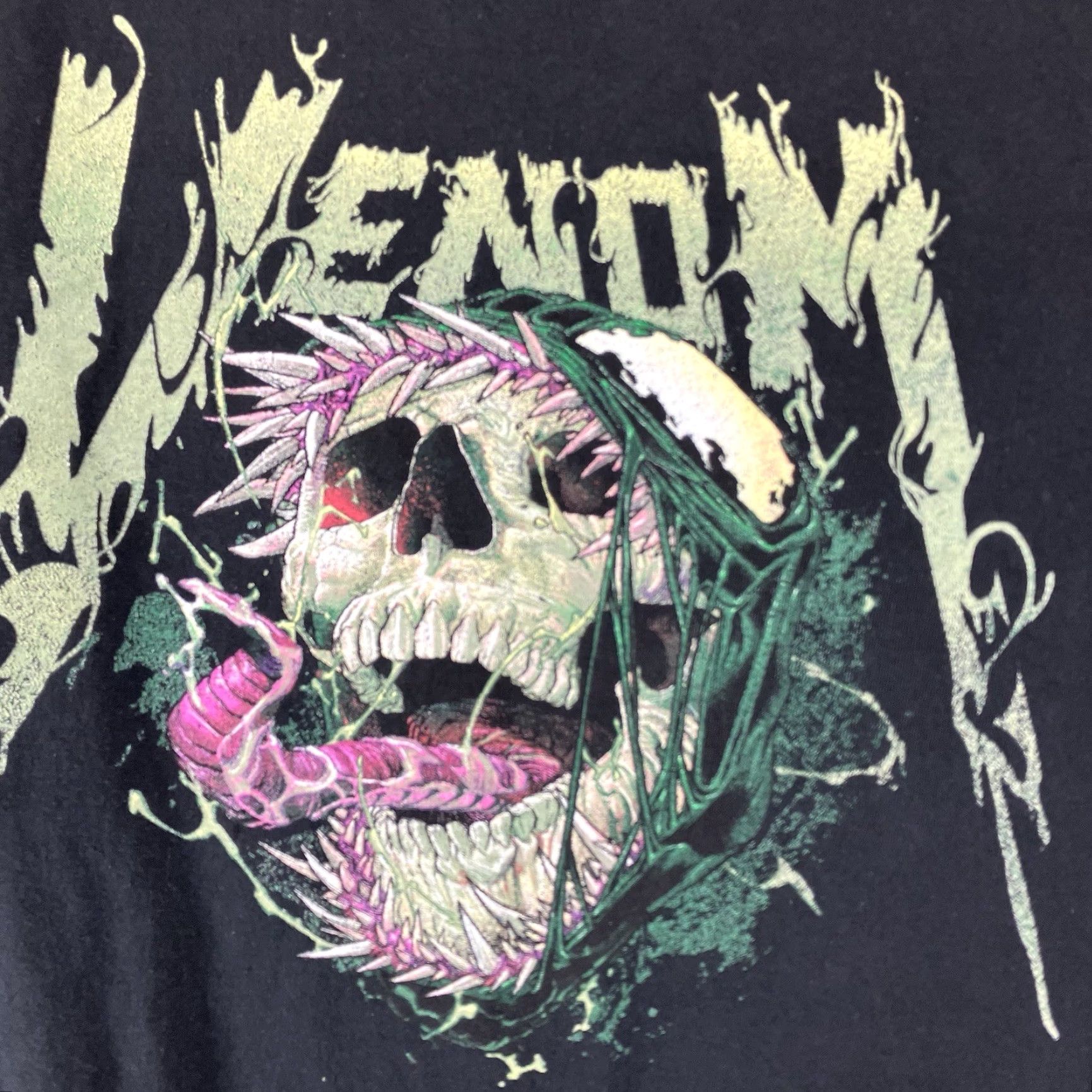 Vintage Marvel Venom Long Sleeve T-Shirt XL Black Graphic Print Heavy Metal Skull Mens Size US XL / EU 56 / 4 - 2 Thumbnail