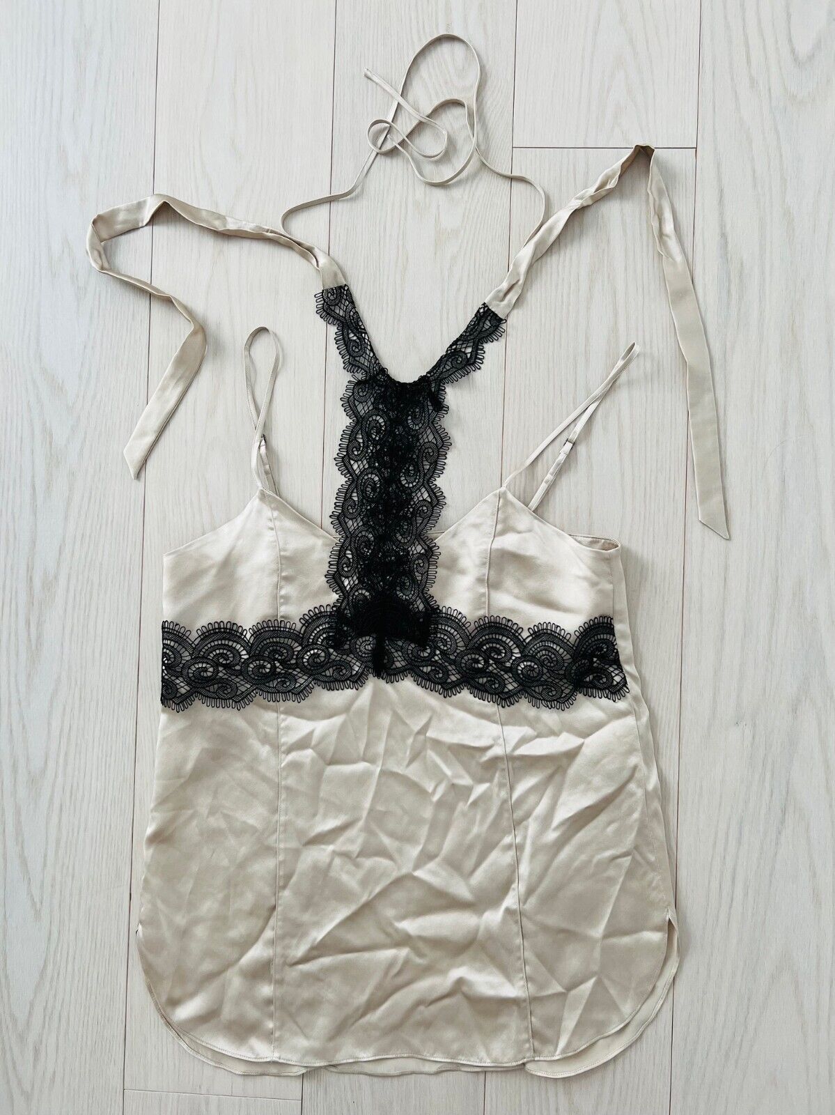 DOROTHEE SCHUMACHER Dorothee Schumacher Lace Halter Silk Camisole Beige ( 2 ) Size XS / US 0-2 / IT 36-38 - 1 Thumbnail