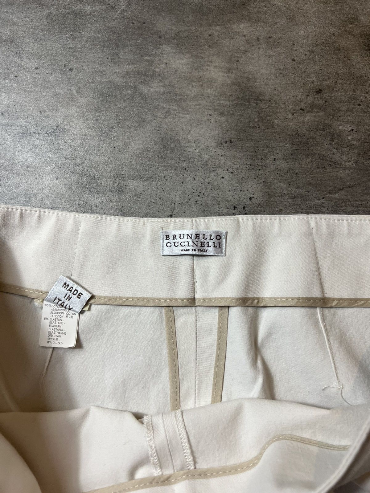 Brunello Cucinelli Brunello Cucinelli Ecru Carot Fit Pants Size 30" / US 8 / IT 44 - 4 Thumbnail
