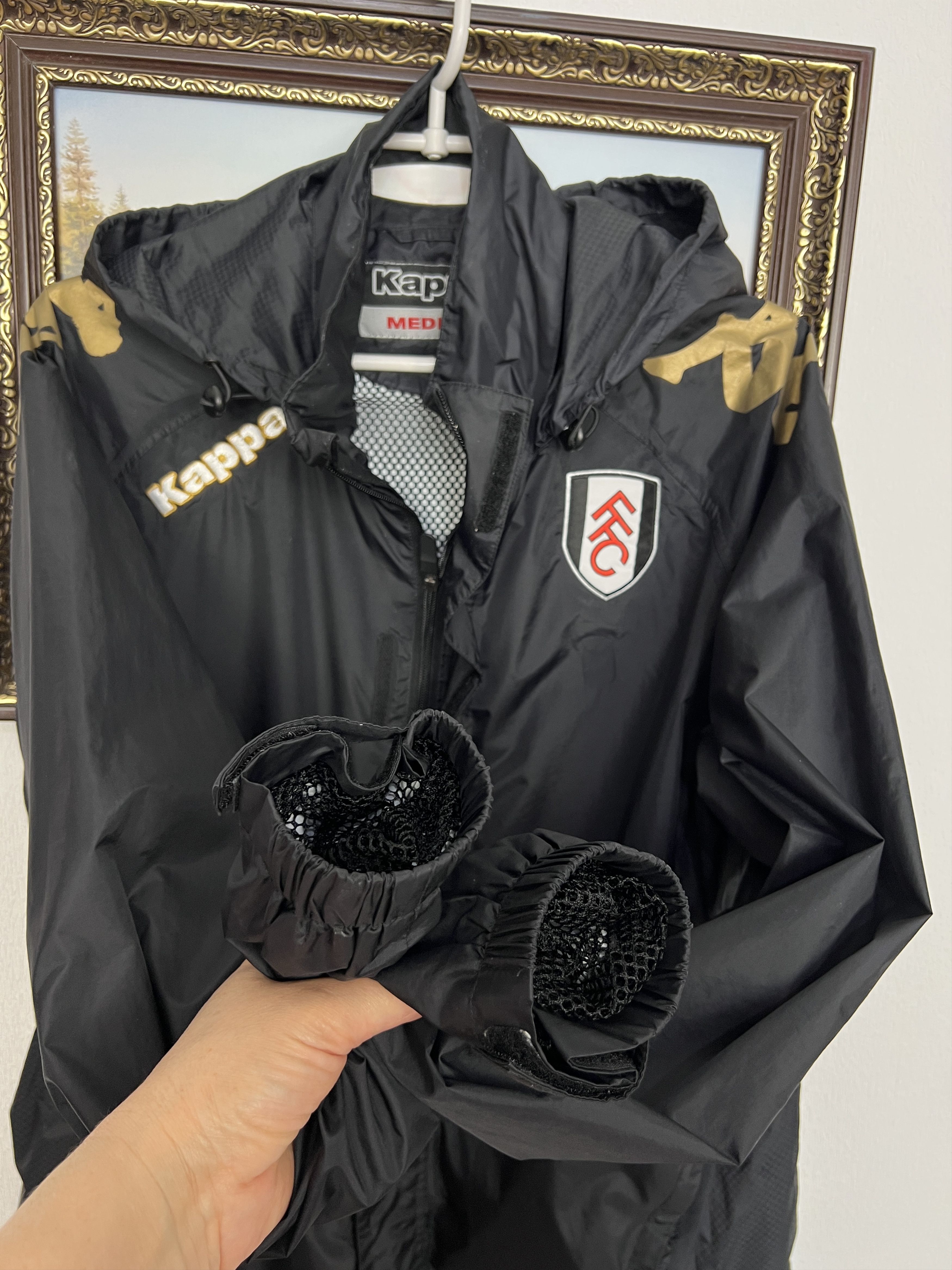 Kappa Fulham Football Jacket Soccer Hooded Windbreaker Rain Size US M / EU 48-50 / 2 - 7 Thumbnail