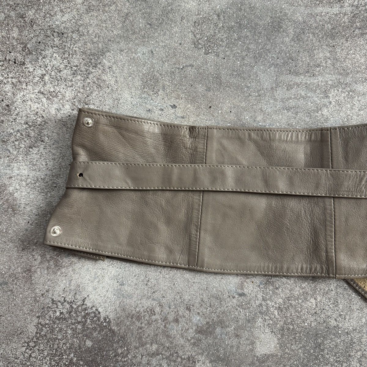 Morgan De Toi Morgan Vintage Archive Y2K Real Leather Wide Leather Belt Size ONE SIZE - 7 Thumbnail