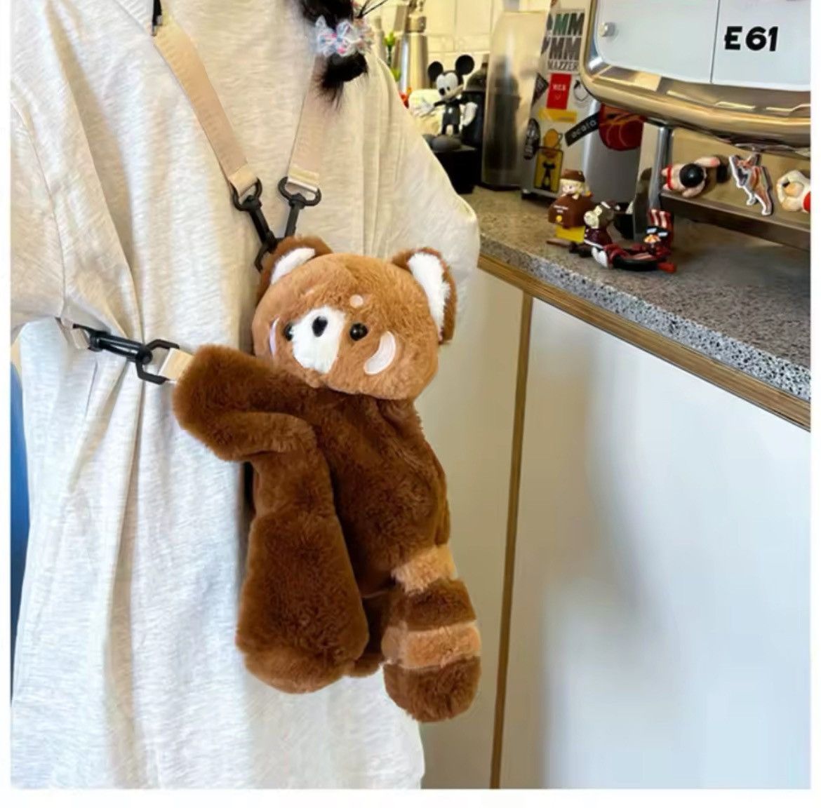 Japanese Brand Red panda plush backpack/side bag Size ONE SIZE - 3 Thumbnail
