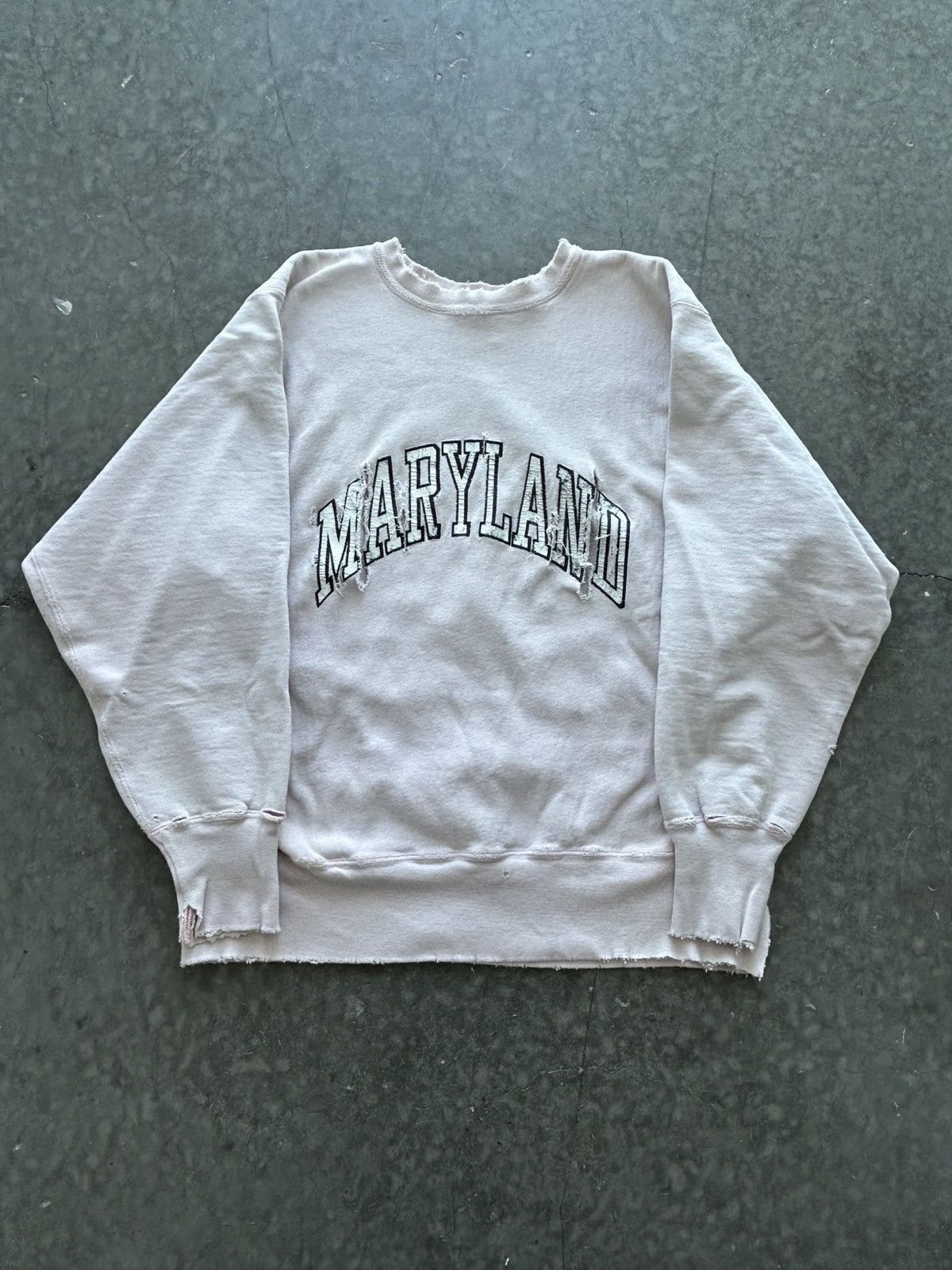 Champion Vintage 90s Maryland Reverse Weave Sweatshirt Thrashed Size US L / EU 52-54 / 3 - 1 Thumbnail