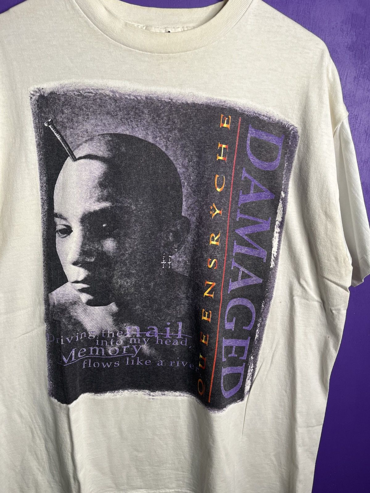 Band Tees × Vintage Vintage 1994 Queensrÿche damaged tour t-shirt Size US XL / EU 56 / 4 - 3 Thumbnail
