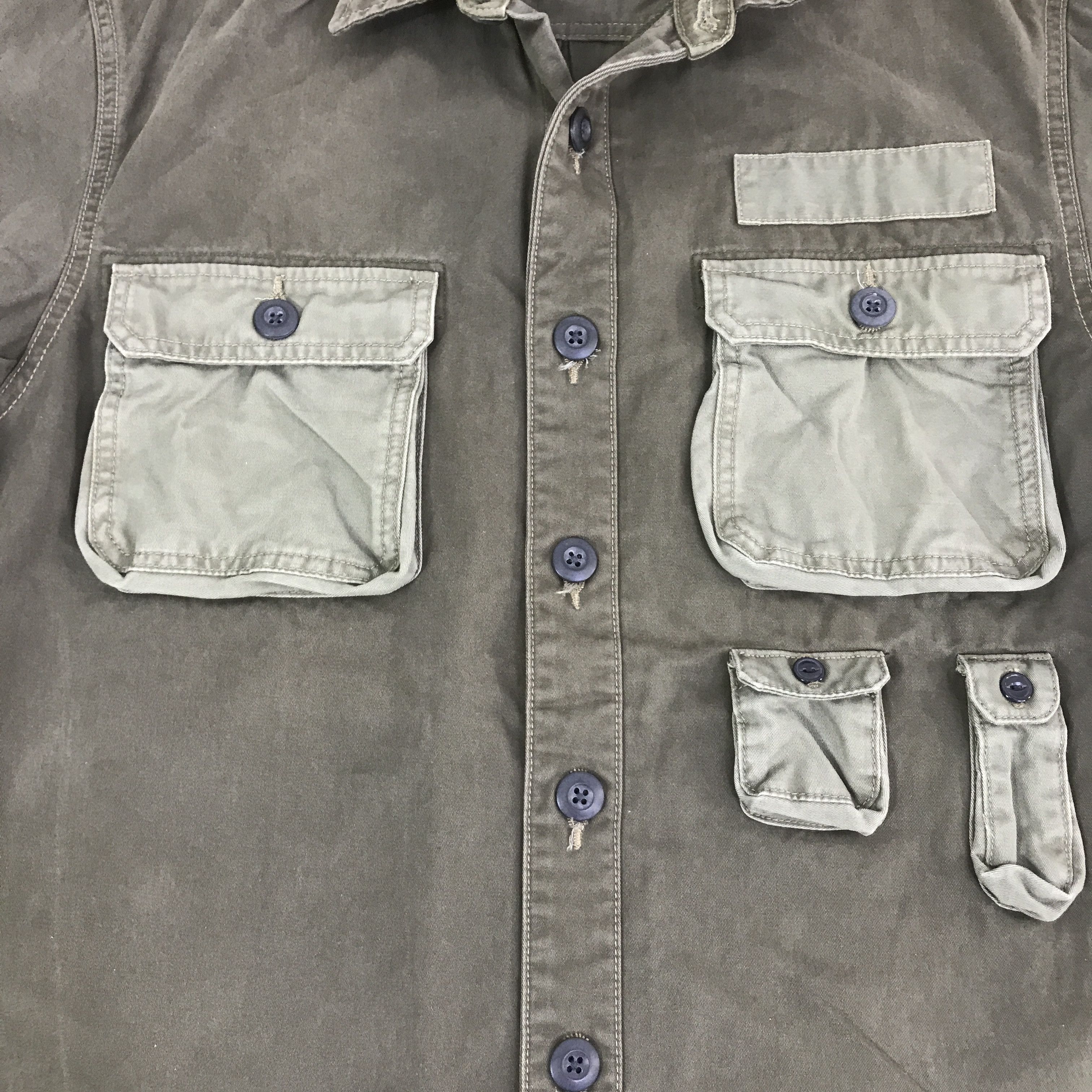 Japanese Brand KRIFF MAYER ARMY STYLE BUTTON UP SHIRT K116B21 Size US L / EU 52-54 / 3 - 10 Thumbnail