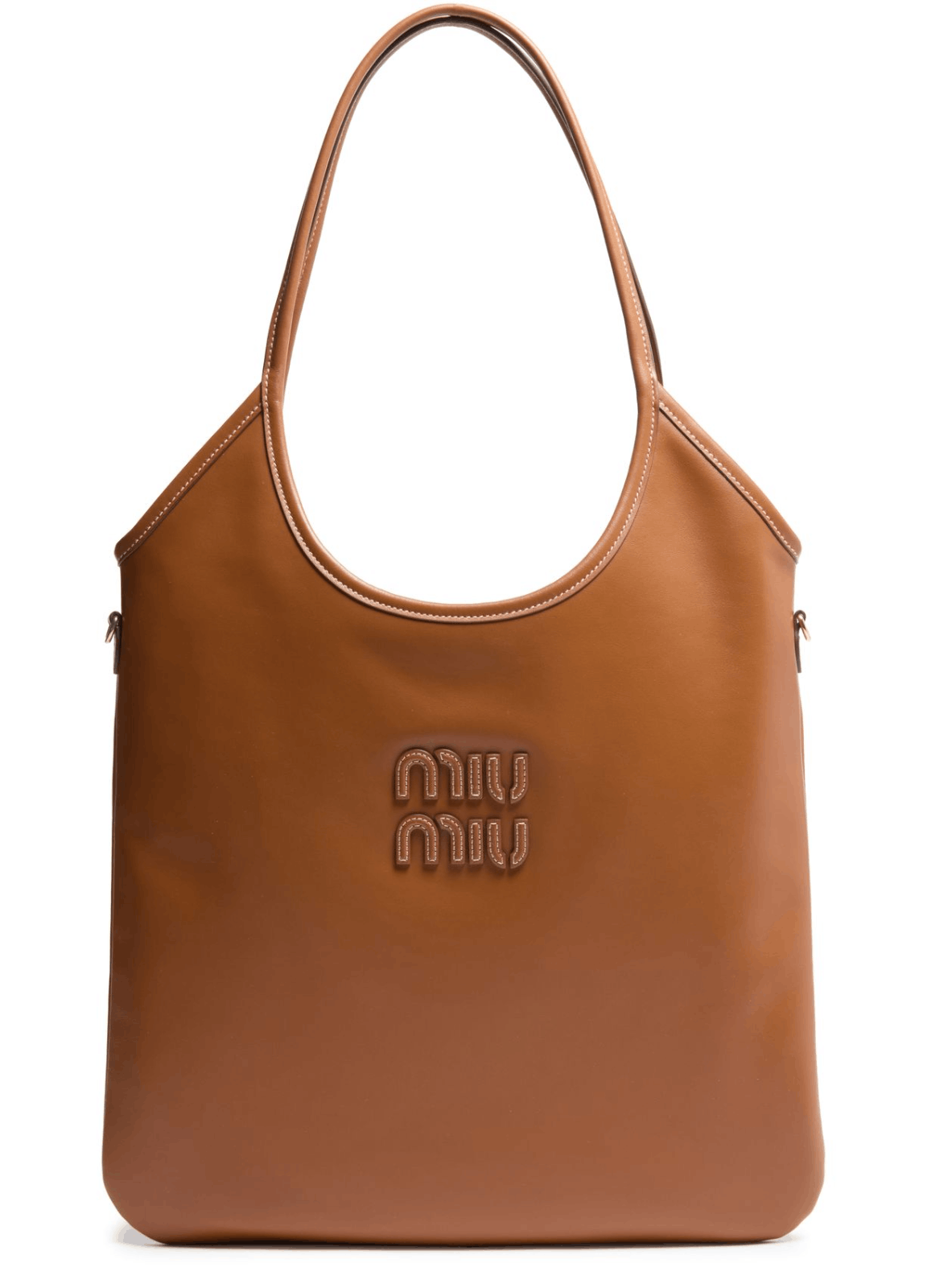 MIU MIU Ivy Cognac Leather Tote Bag New And Authentic