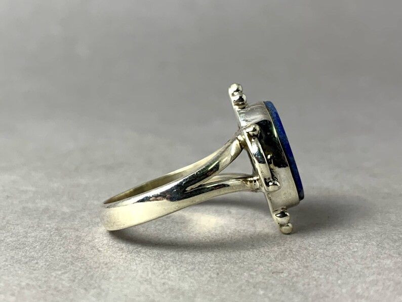 Handmade Lapis Lazuli Ring: Handmade 925 Silver, September Birthstone Size ONE SIZE - 4 Thumbnail