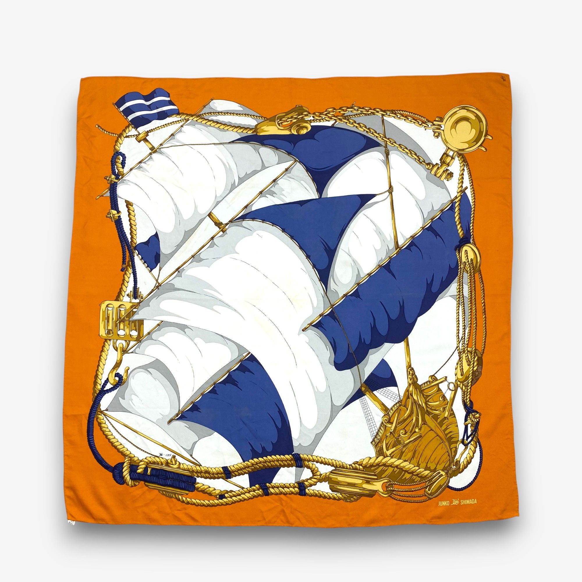 Vintage Junko Shimada SILK Scarf Nautical Wraps Scarves