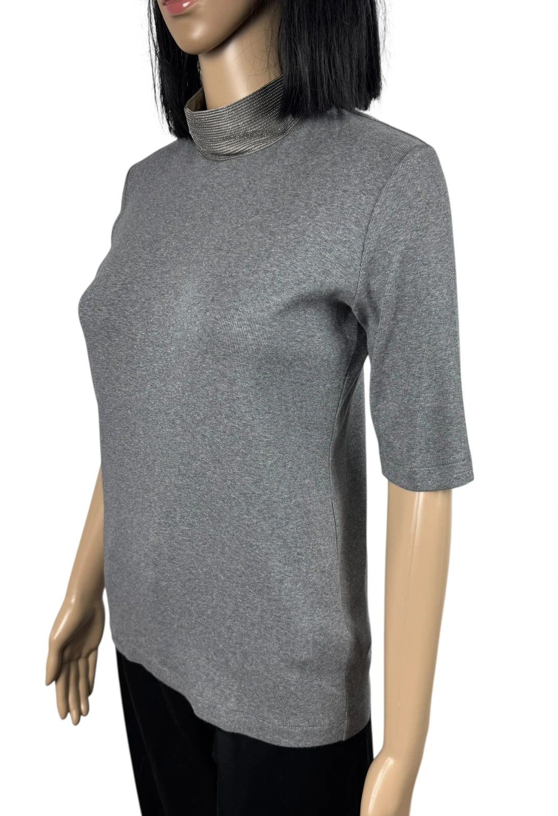 Fabiana Filippi Fabiana Filippi Jumper Short Sleeve Cotton Silk Emblished Size S / US 4 / IT 40 - 3 Thumbnail